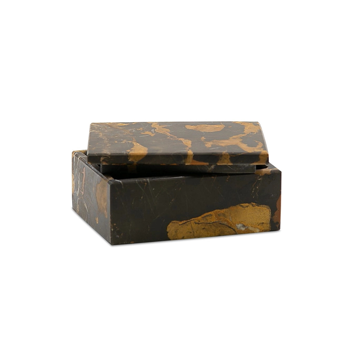Natural Stone Keepsake Boxes - Black & Gold Marble