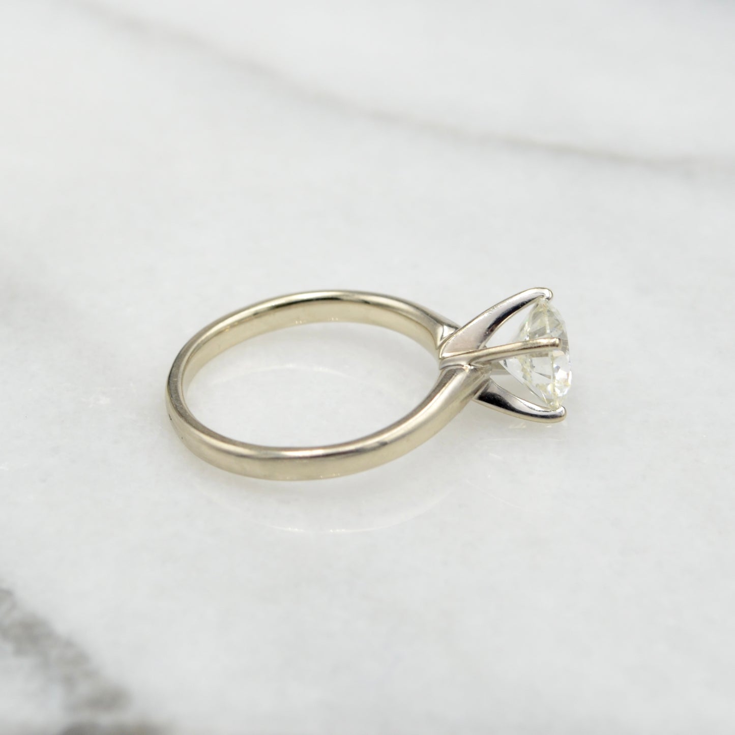 1.45 Carat Diamond and 14k White Gold Engagement Ring