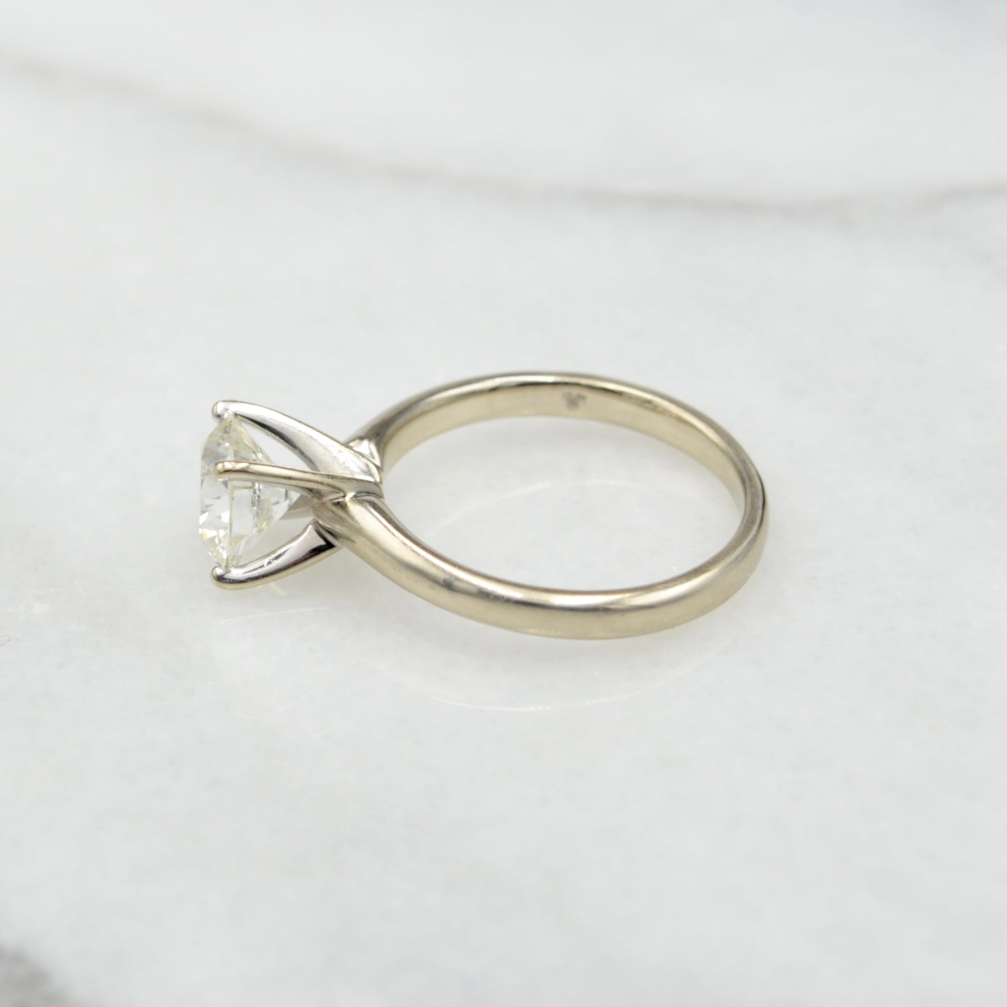 1.45 Carat Diamond and 14k White Gold Engagement Ring