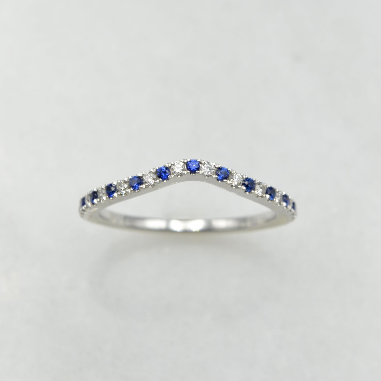 Vera Wang Love Diamond, Sapphire and 14k White Gold Wedding Band