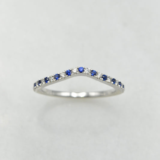 Vera Wang Love Diamond, Sapphire and 14k White Gold Wedding Band