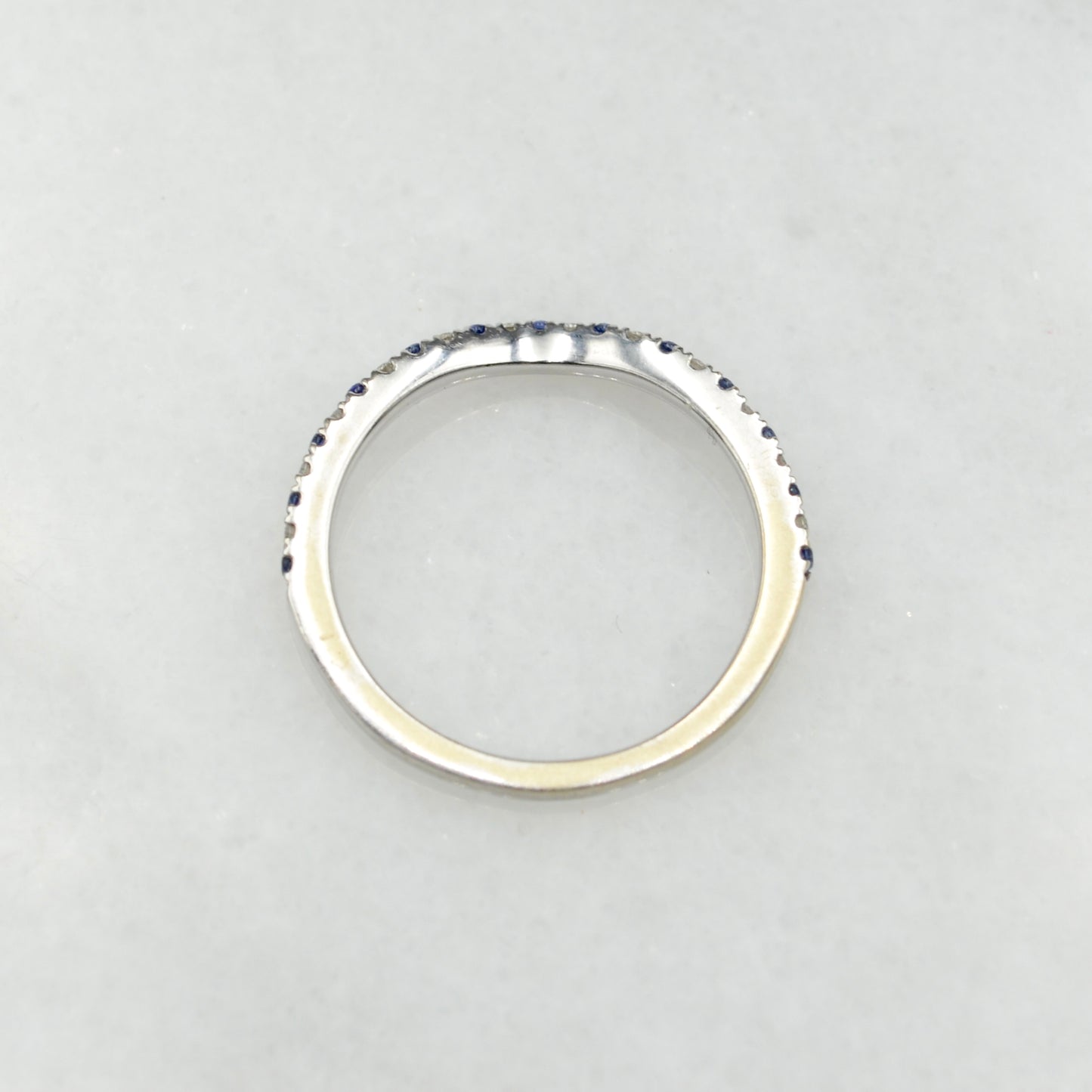 Vera Wang Love Diamond, Sapphire and 14k White Gold Wedding Band