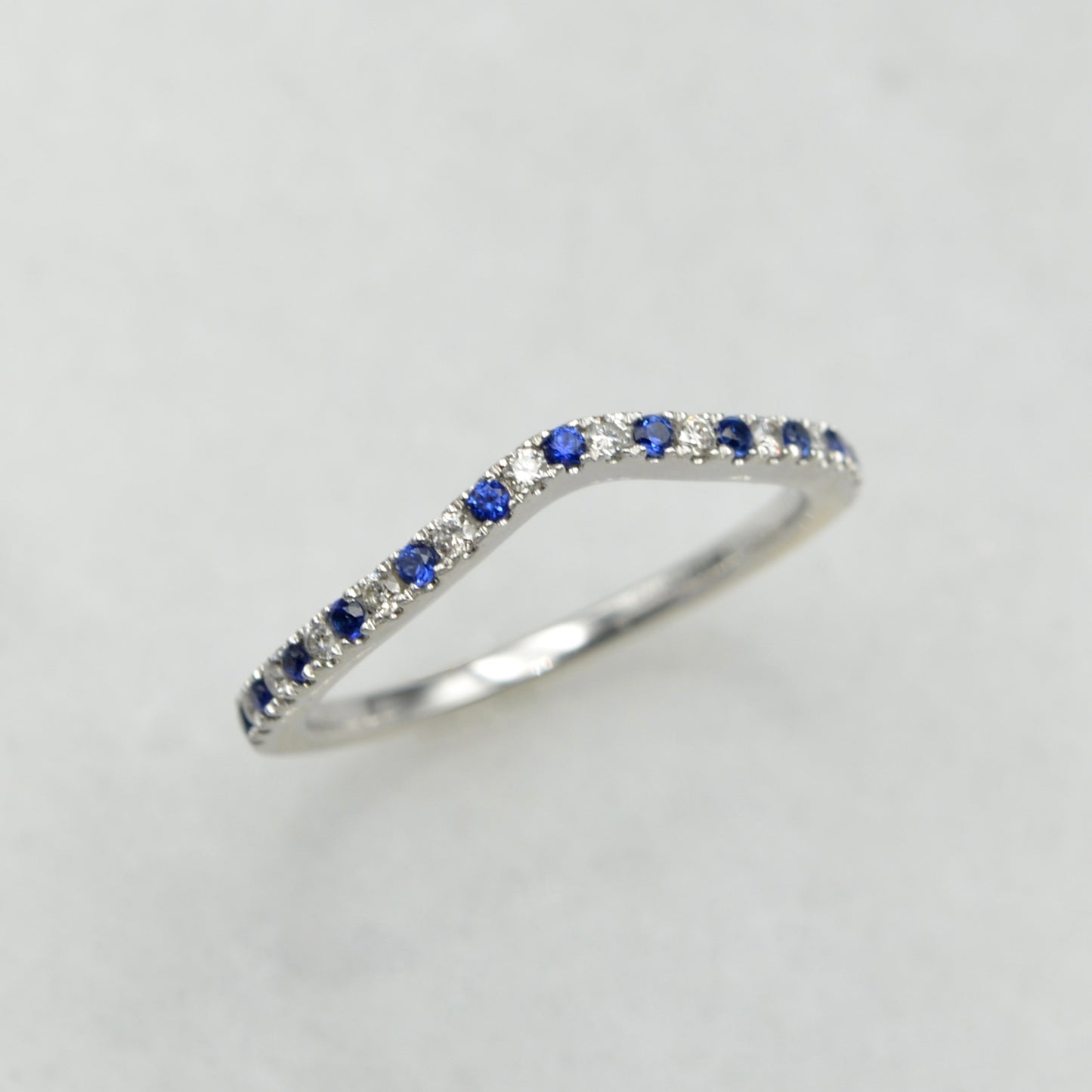 Vera Wang Love Diamond, Sapphire and 14k White Gold Wedding Band