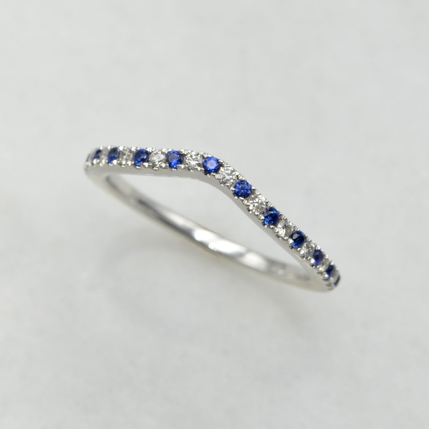 Vera Wang Love Diamond, Sapphire and 14k White Gold Wedding Band