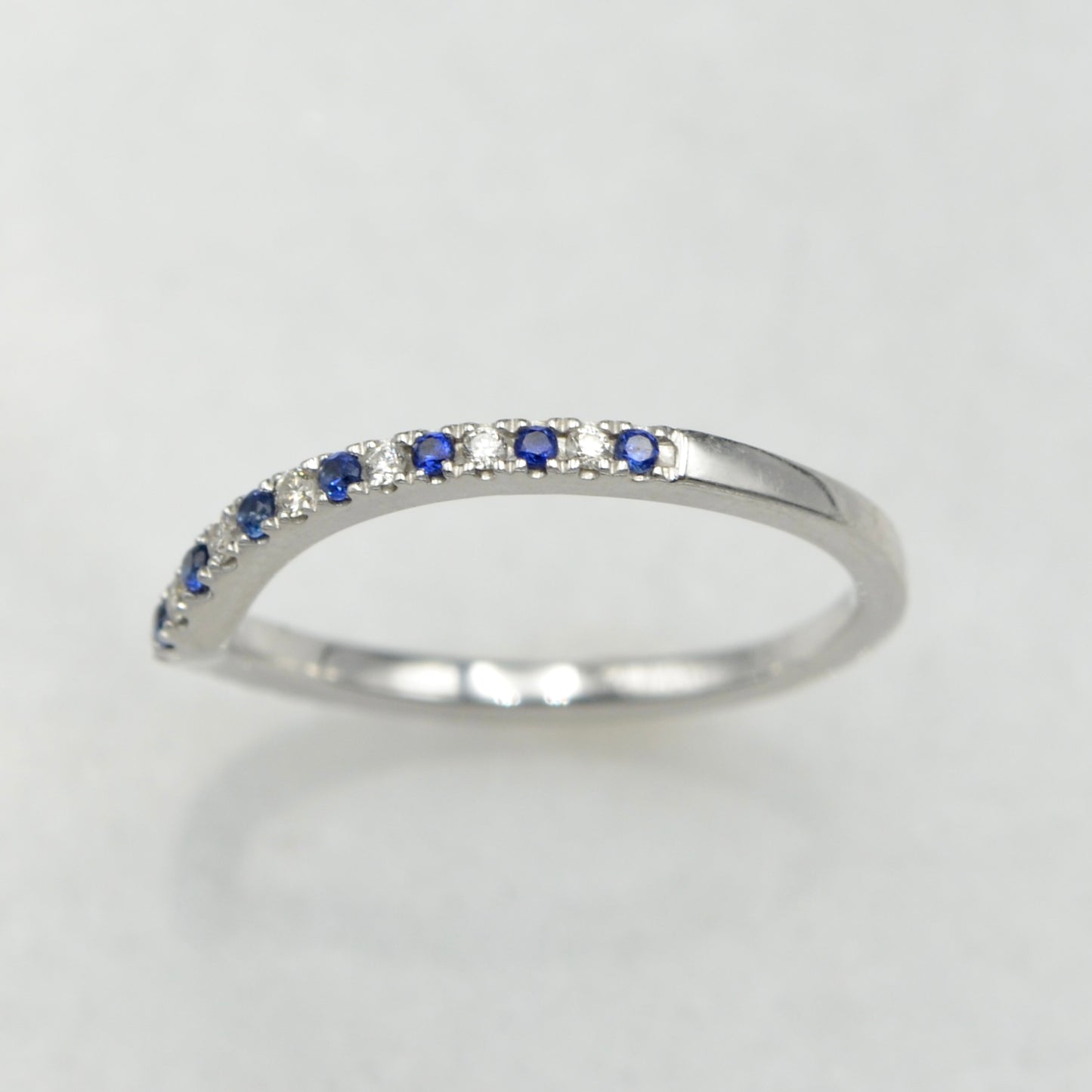 Vera Wang Love Diamond, Sapphire and 14k White Gold Wedding Band