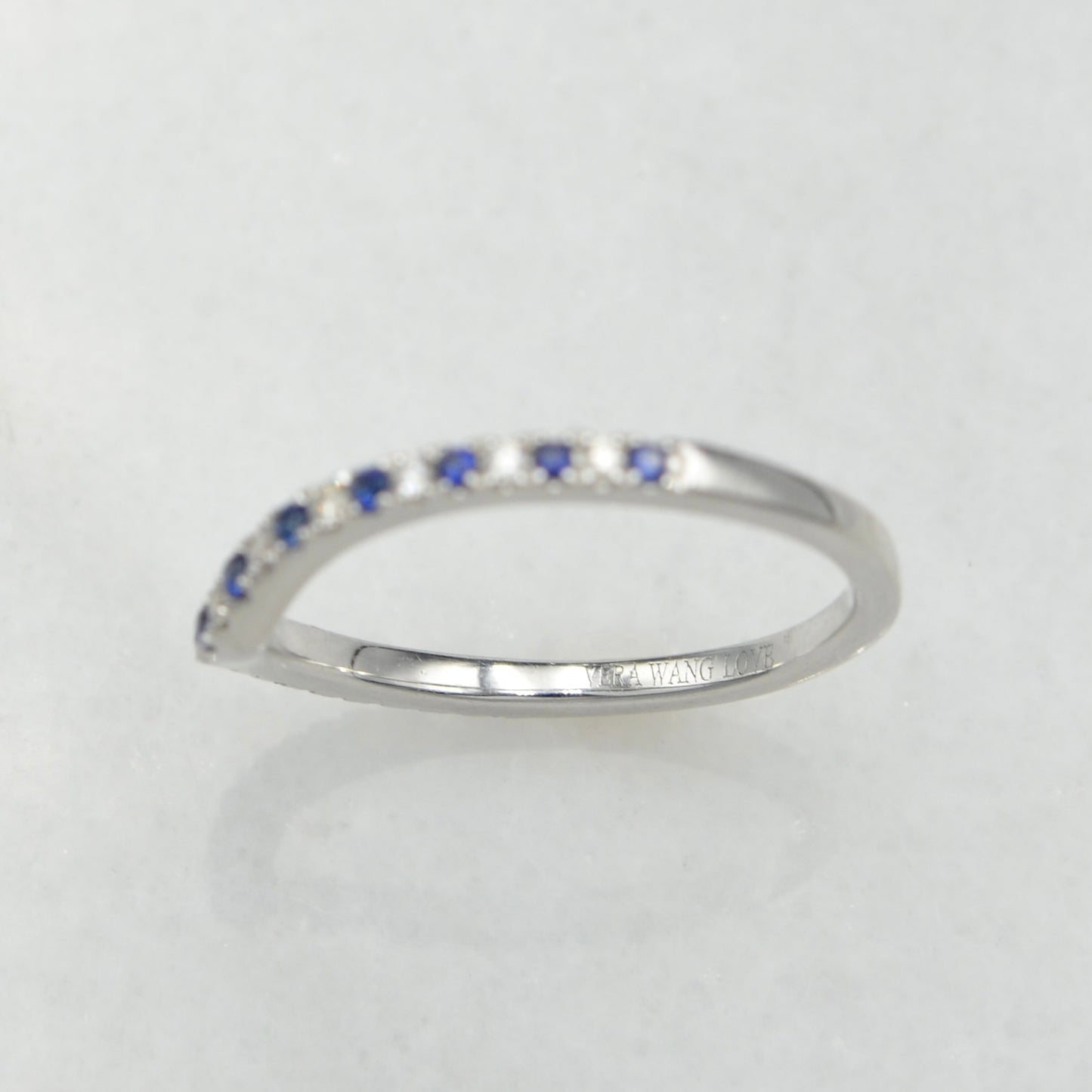 Vera Wang Love Diamond, Sapphire and 14k White Gold Wedding Band