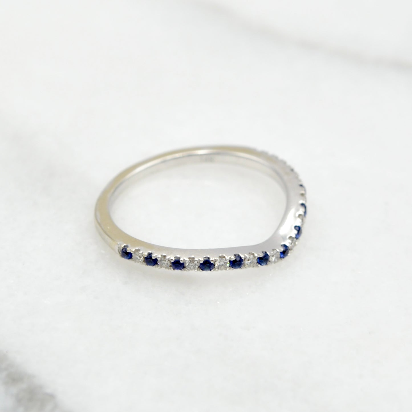 Vera Wang Love Diamond, Sapphire and 14k White Gold Wedding Band