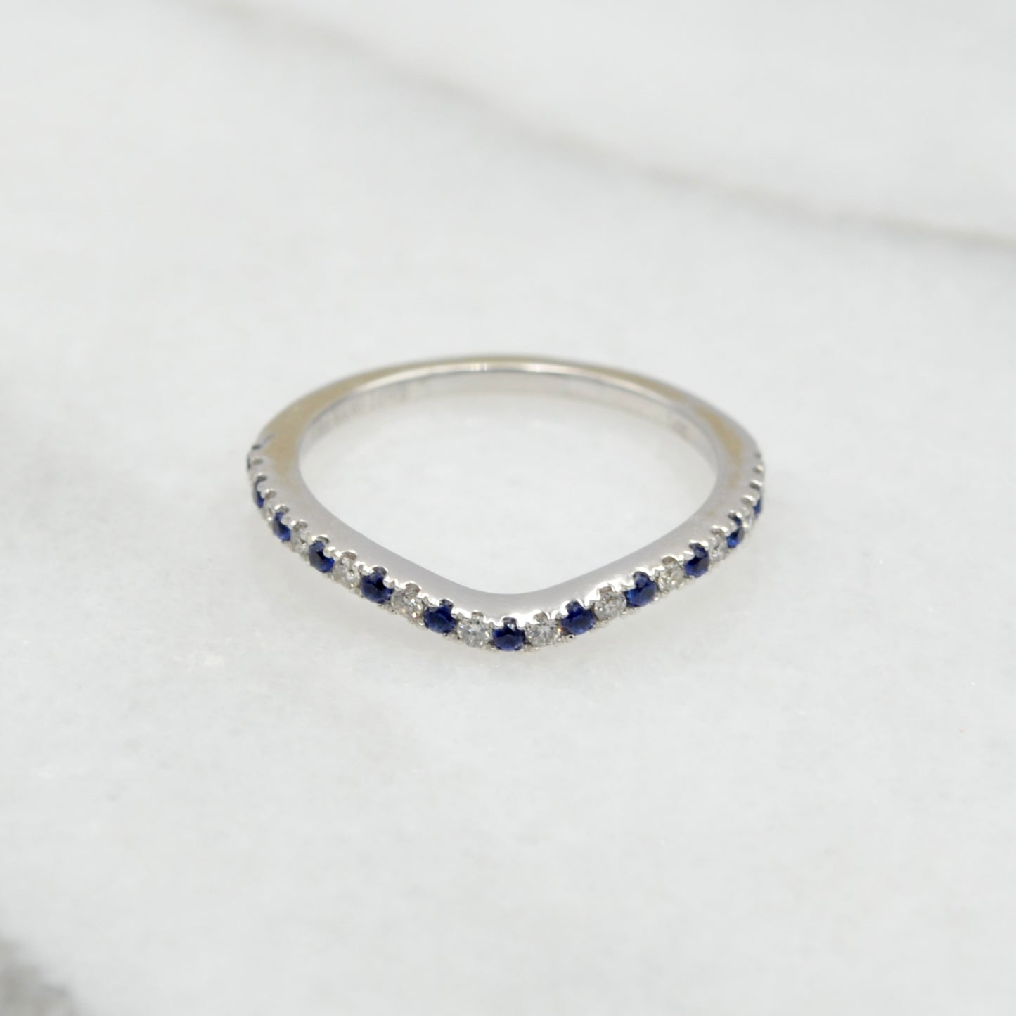 Vera Wang Love Diamond, Sapphire and 14k White Gold Wedding Band