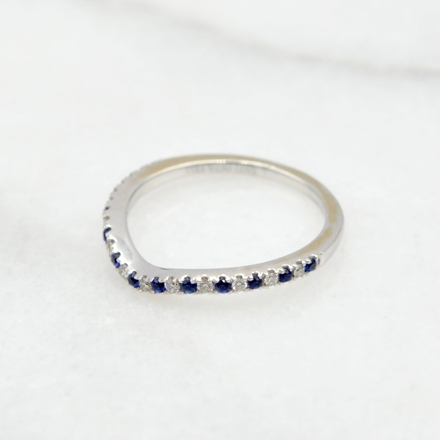 Vera Wang Love Diamond, Sapphire and 14k White Gold Wedding Band