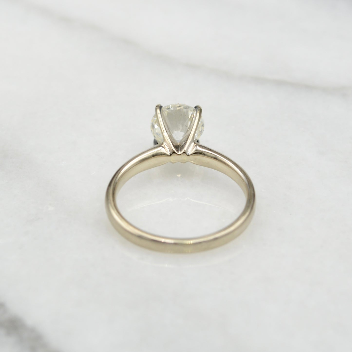 1.45 Carat Diamond and 14k White Gold Engagement Ring