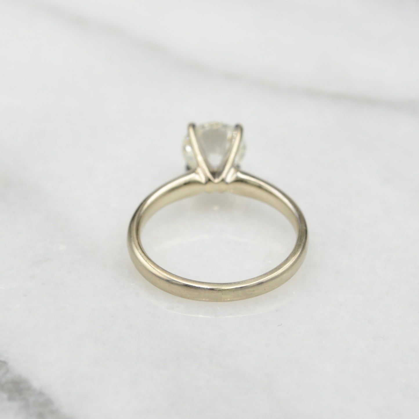1.45 Carat Diamond and 14k White Gold Engagement Ring