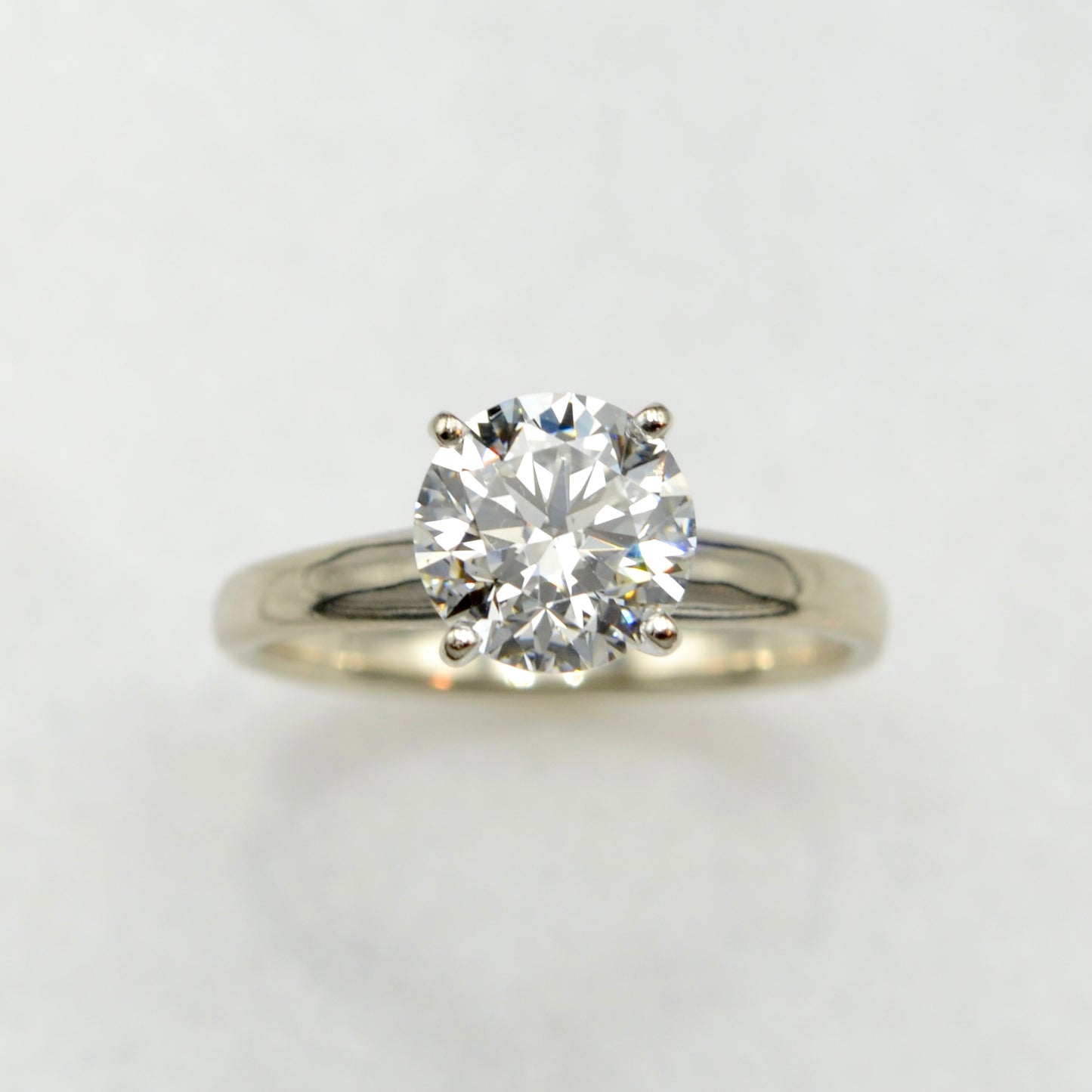 1.45 Carat Diamond and 14k White Gold Engagement Ring