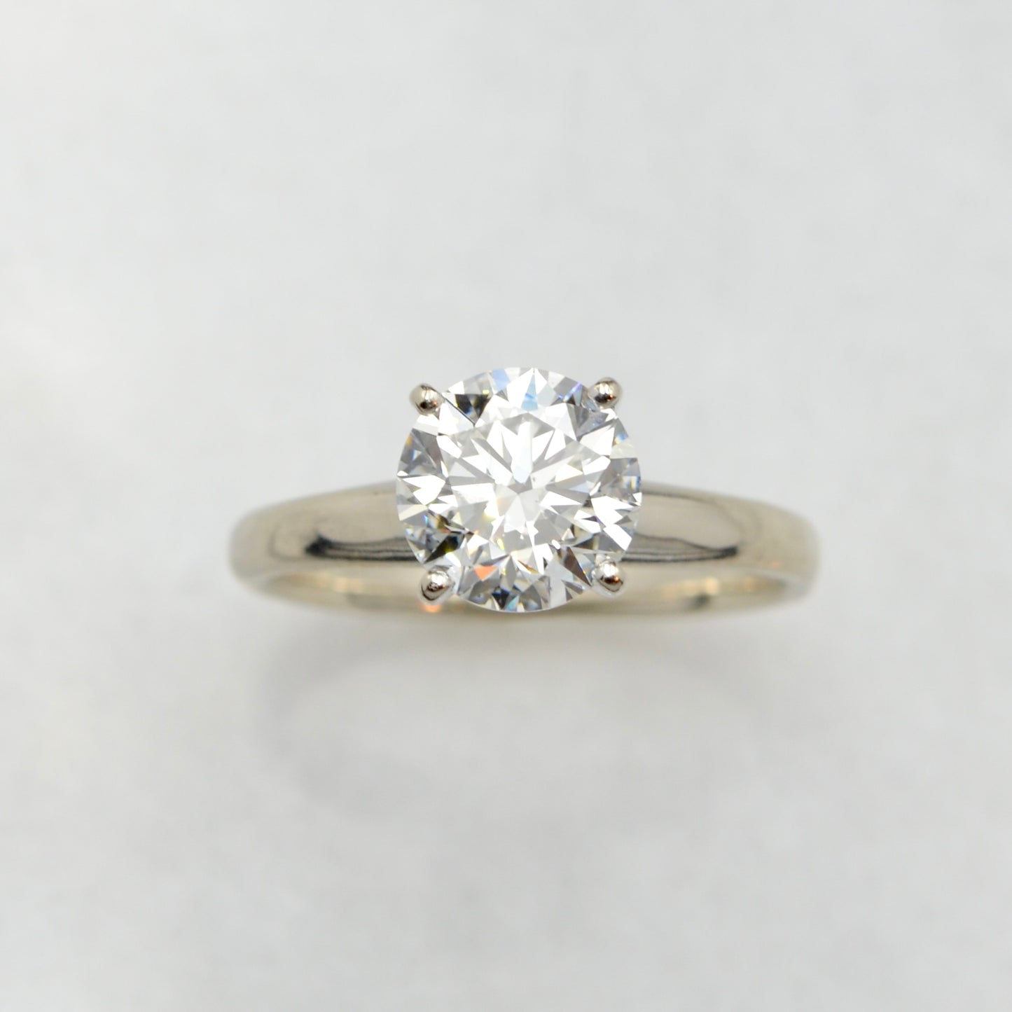 1.45 Carat Diamond and 14k White Gold Engagement Ring