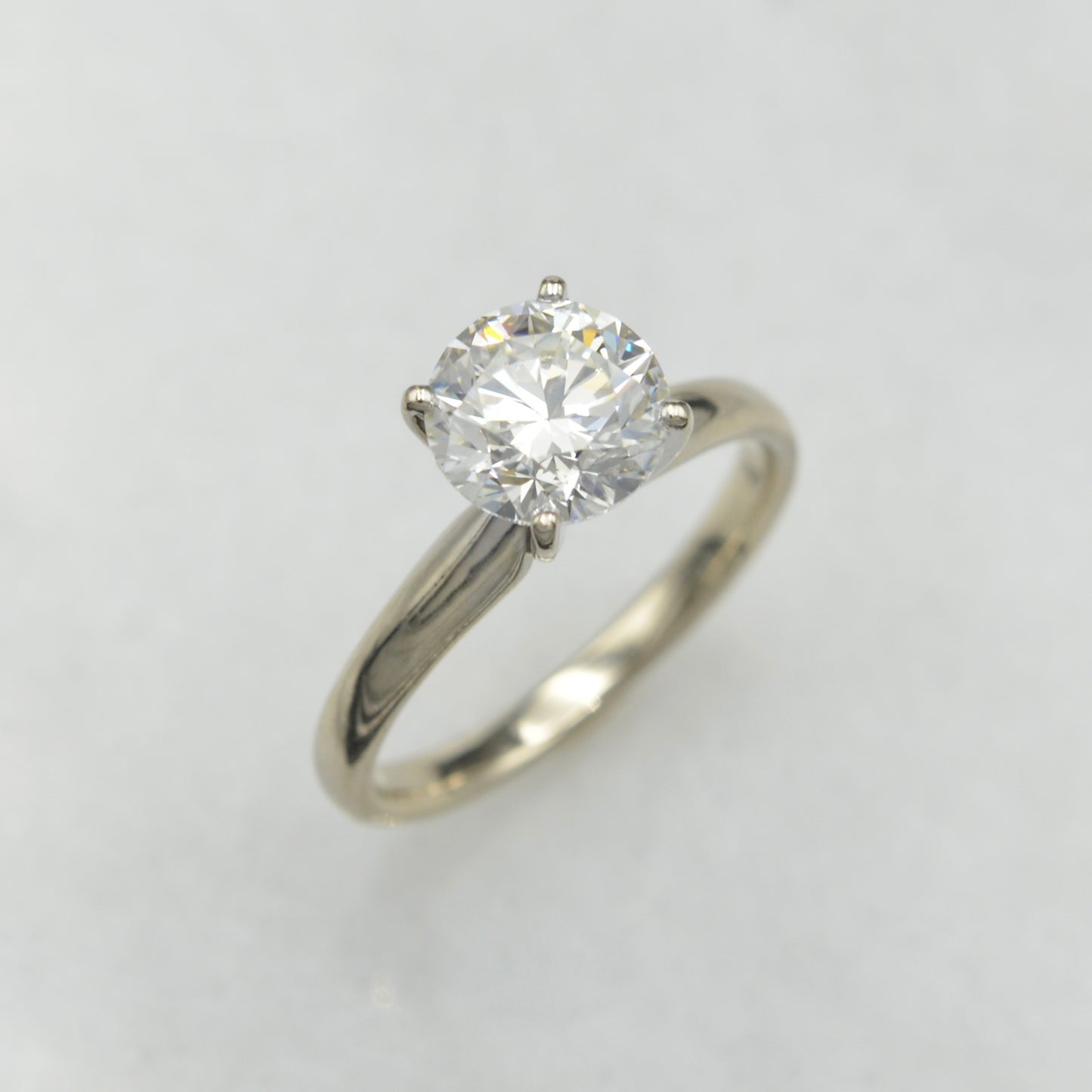 1.45 Carat Diamond and 14k White Gold Engagement Ring