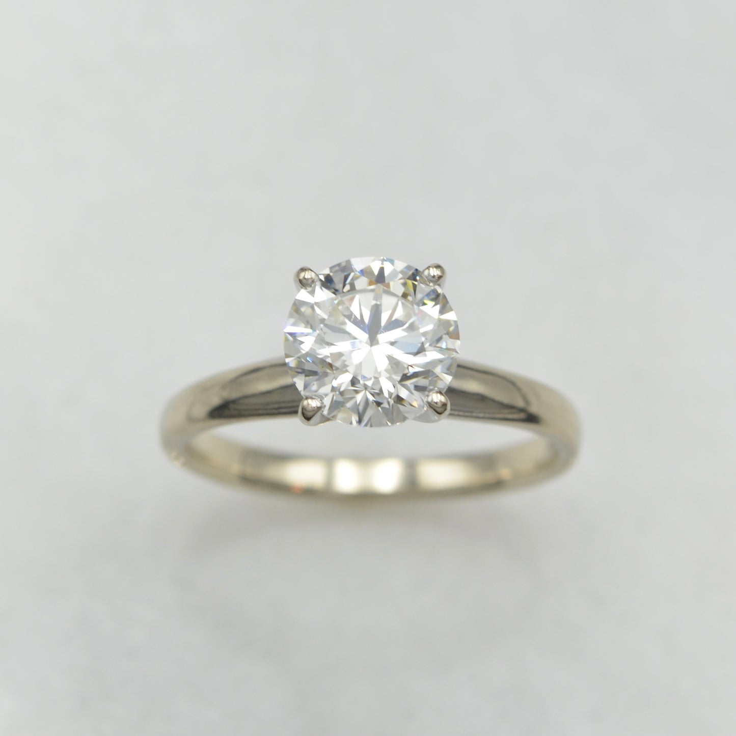 1.45 Carat Diamond and 14k White Gold Engagement Ring