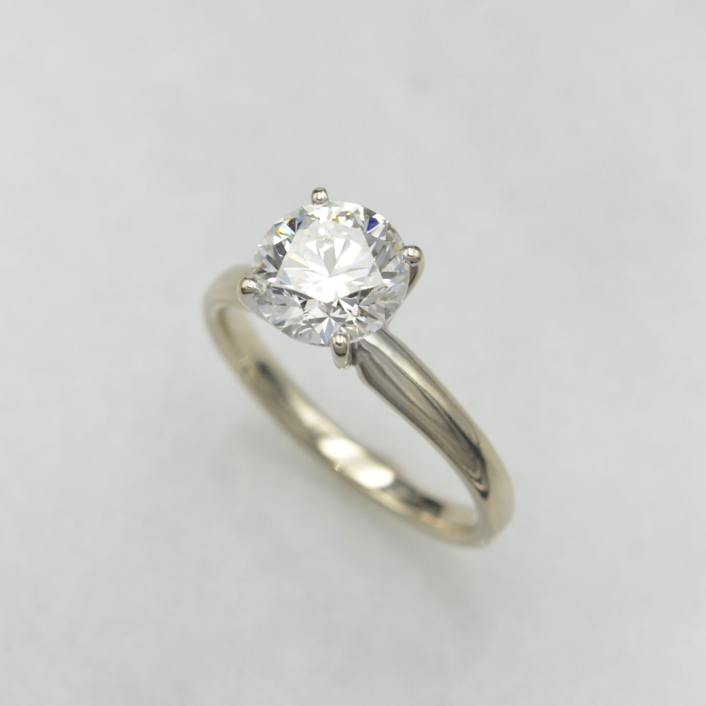 1.45 Carat Diamond and 14k White Gold Engagement Ring
