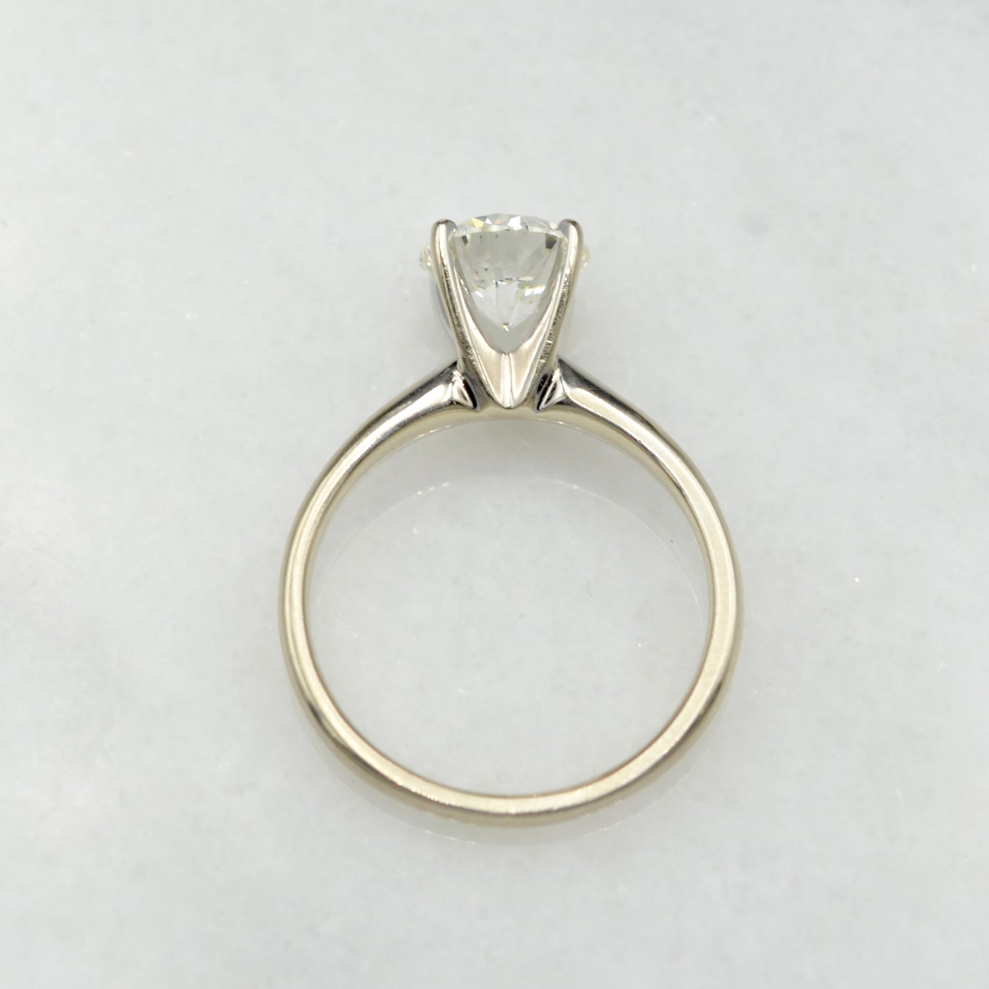 1.45 Carat Diamond and 14k White Gold Engagement Ring