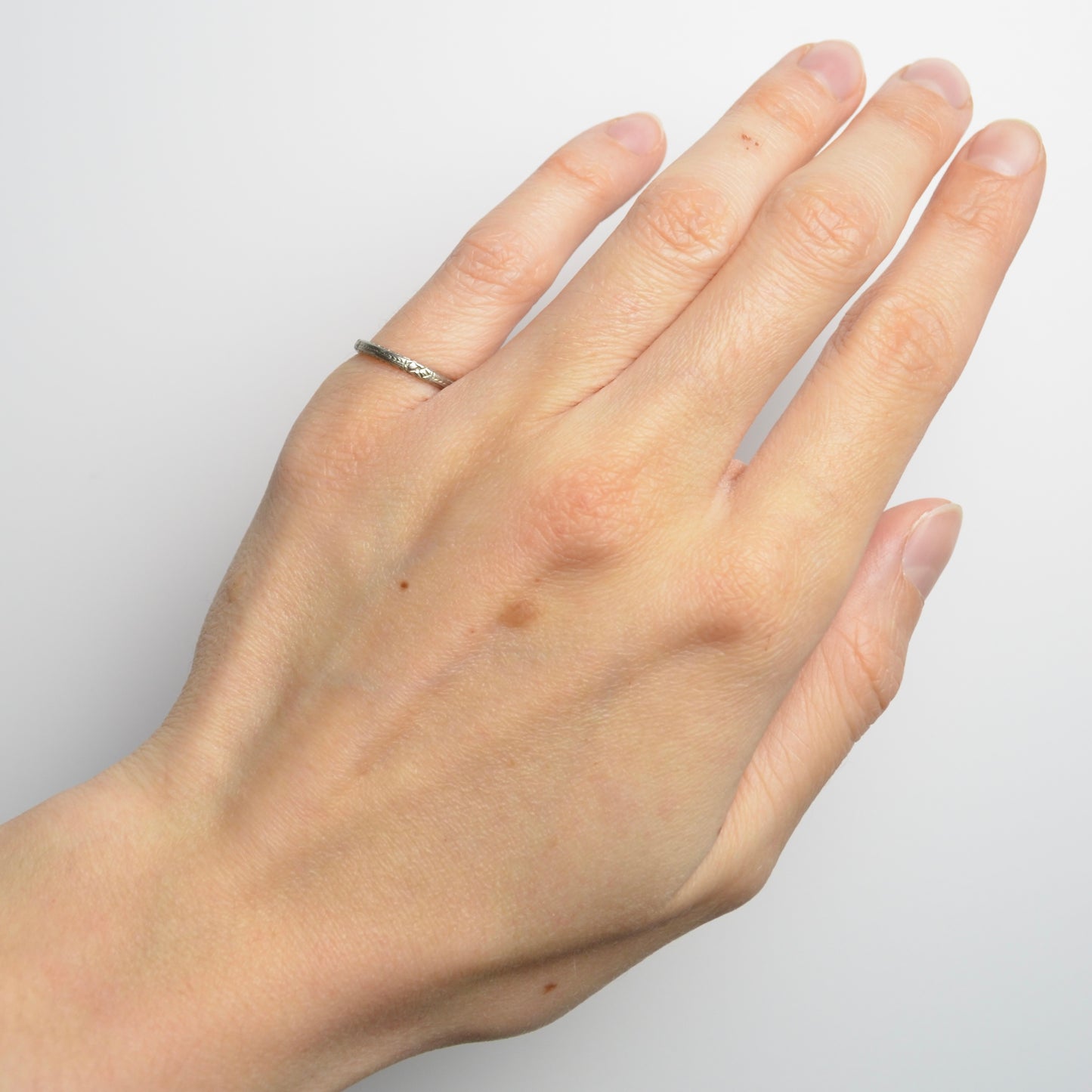 Antique White Gold Wedding Band