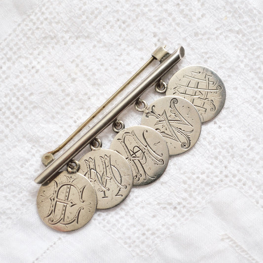 Antique Silver Love Token Brooch