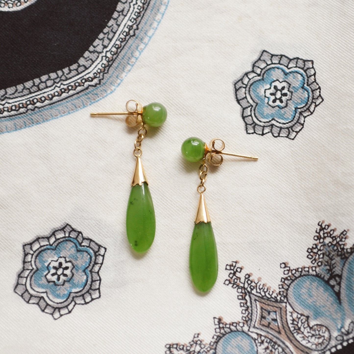 Jade and Gold Drop Earrings Layaway