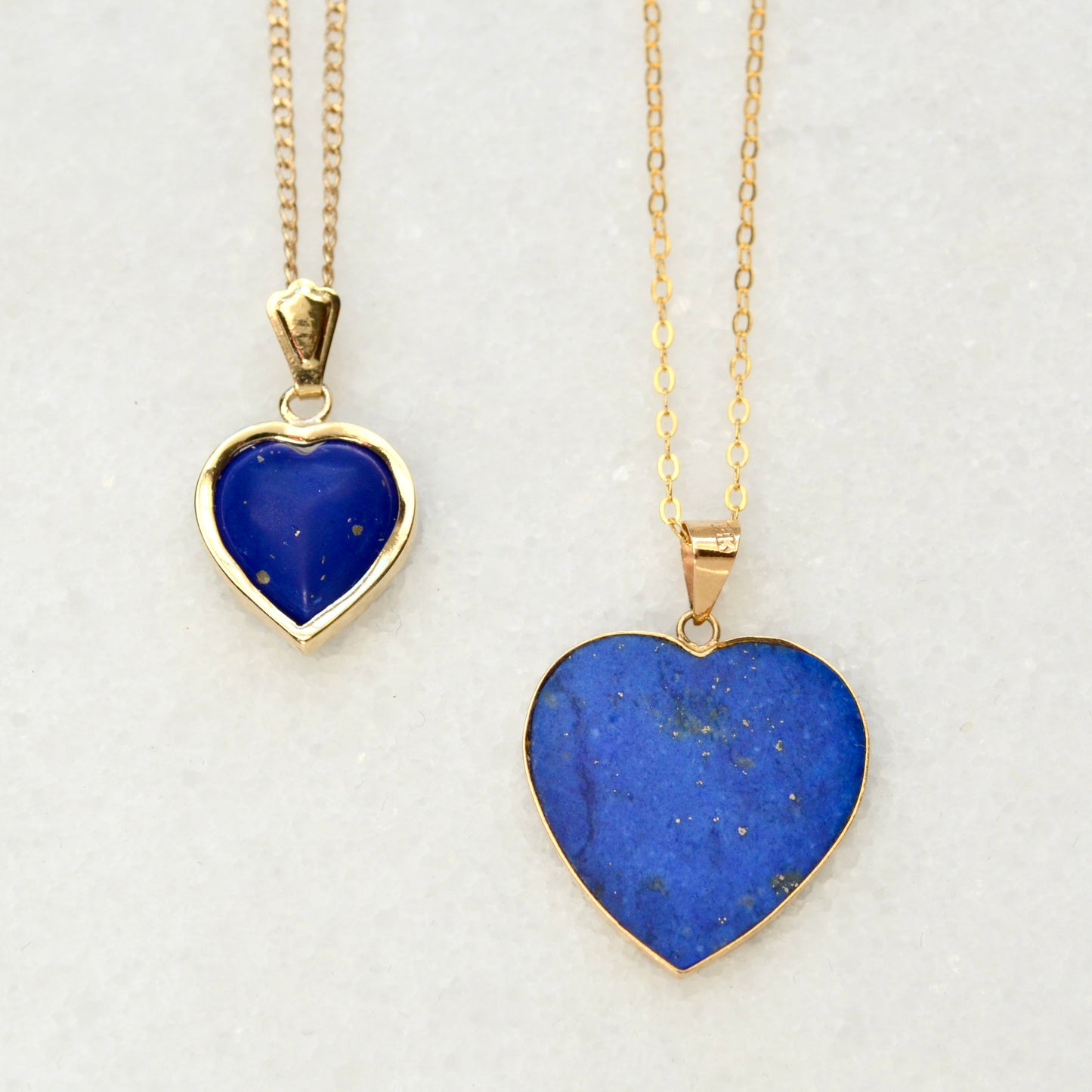 Lapis and Gold Heart Necklace II
