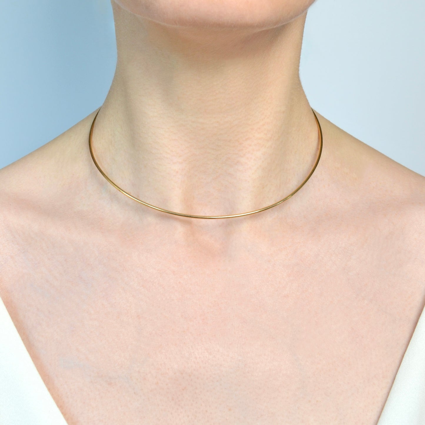 Vintage Omega 14k Gold Wire Collar Torque Necklace