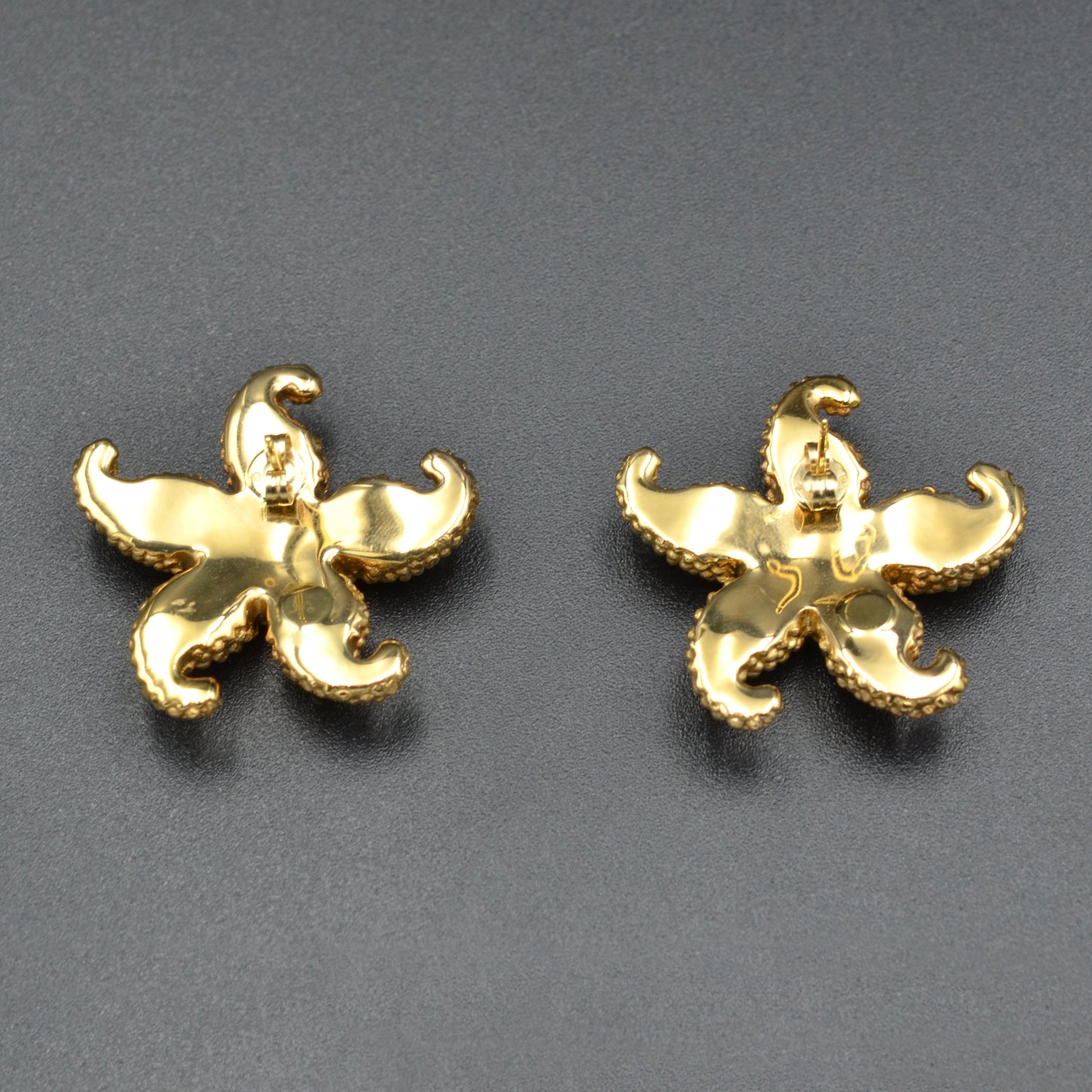 Vintage 14k Gold Statement Starfish Post Earrings