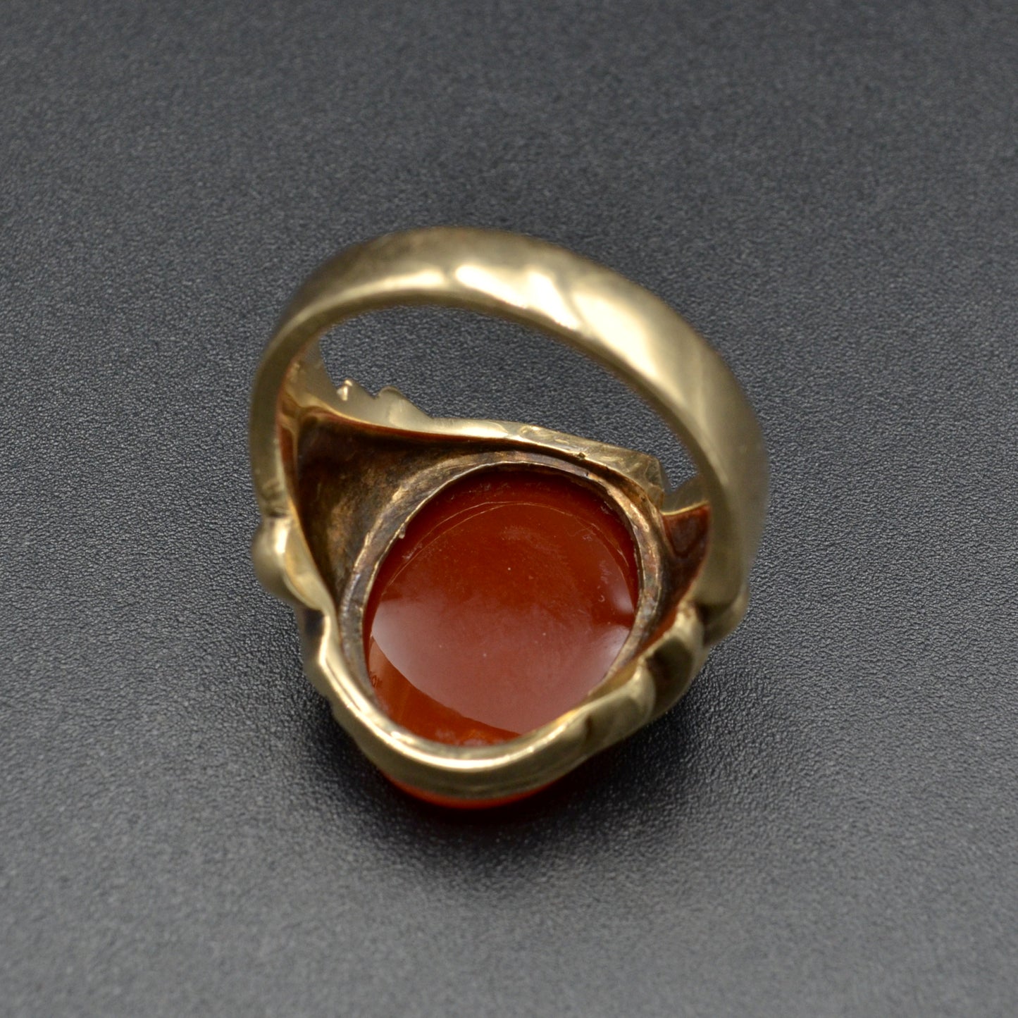 Vintage Carved Agate Intaglio and 10k Ring