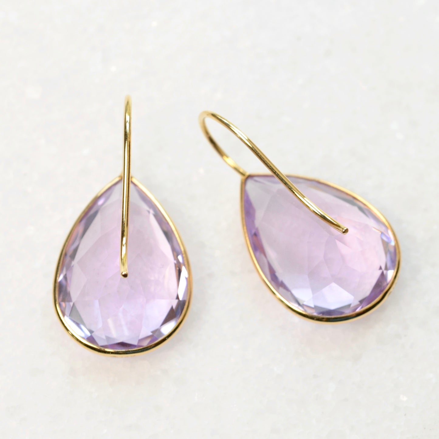Amethyst and 14k Gold Drop Earrings