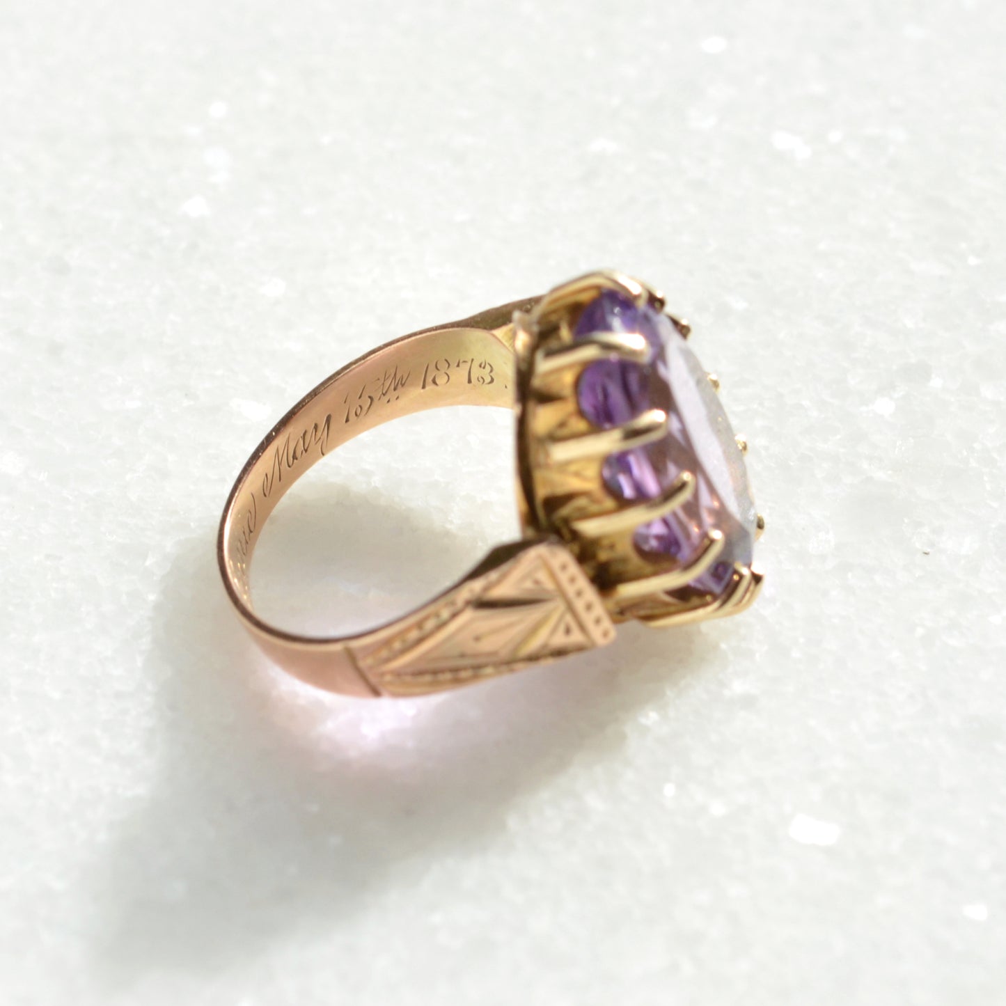 Antique Amethyst and 14k Gold Ring