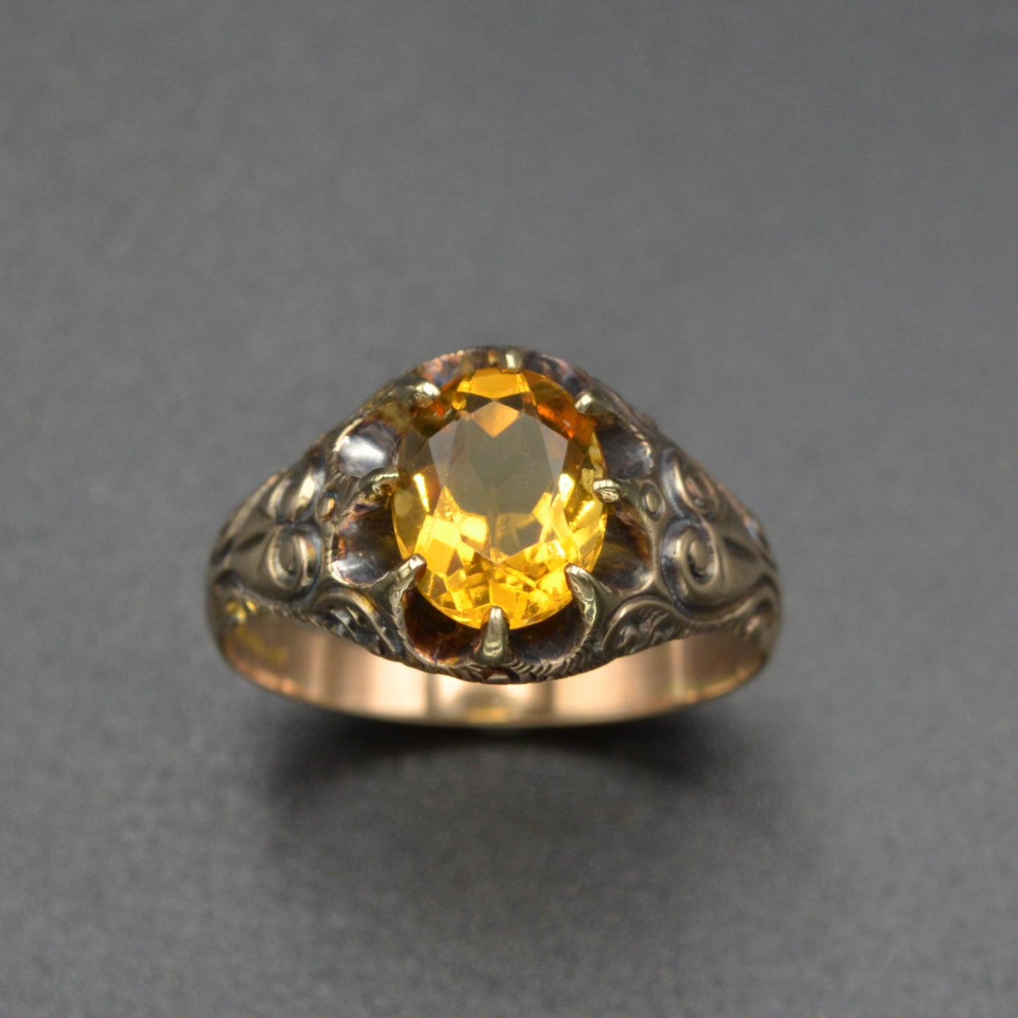 Citrine and Gold Ring