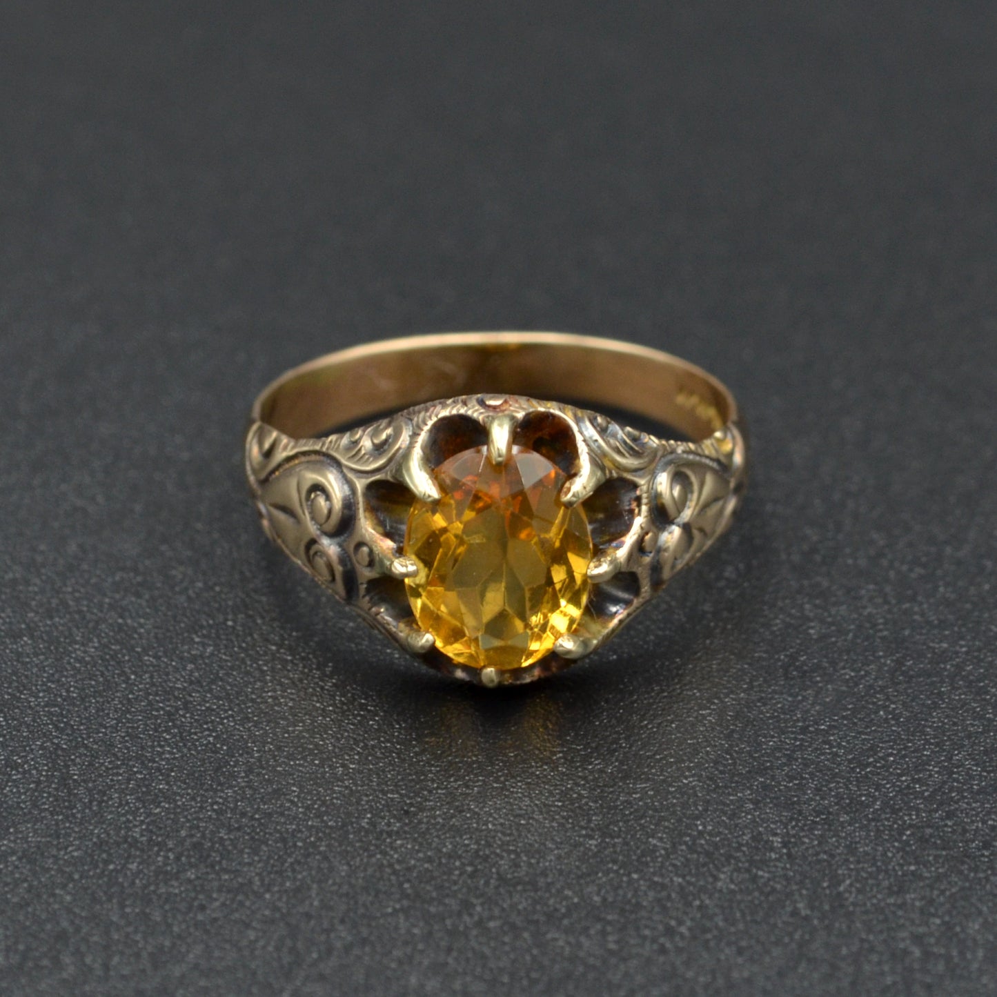 Citrine and Gold Ring