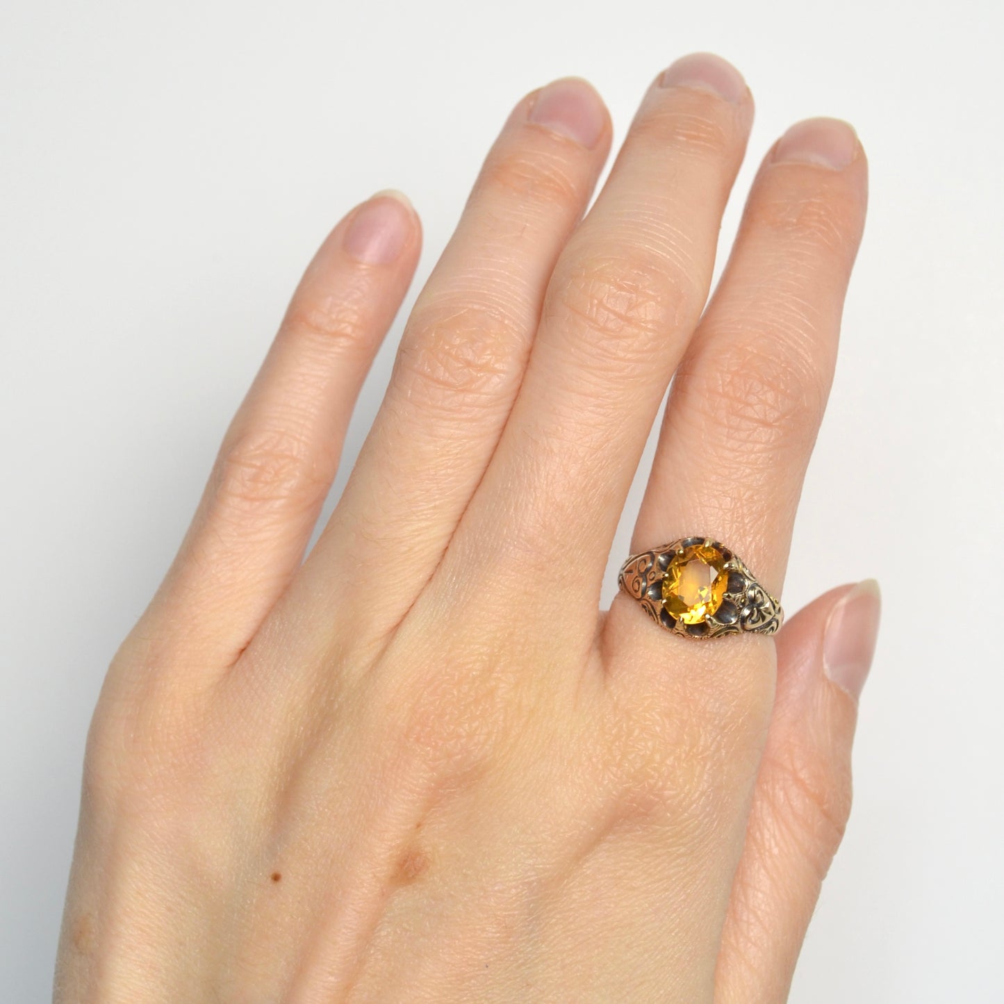 Citrine and Gold Ring