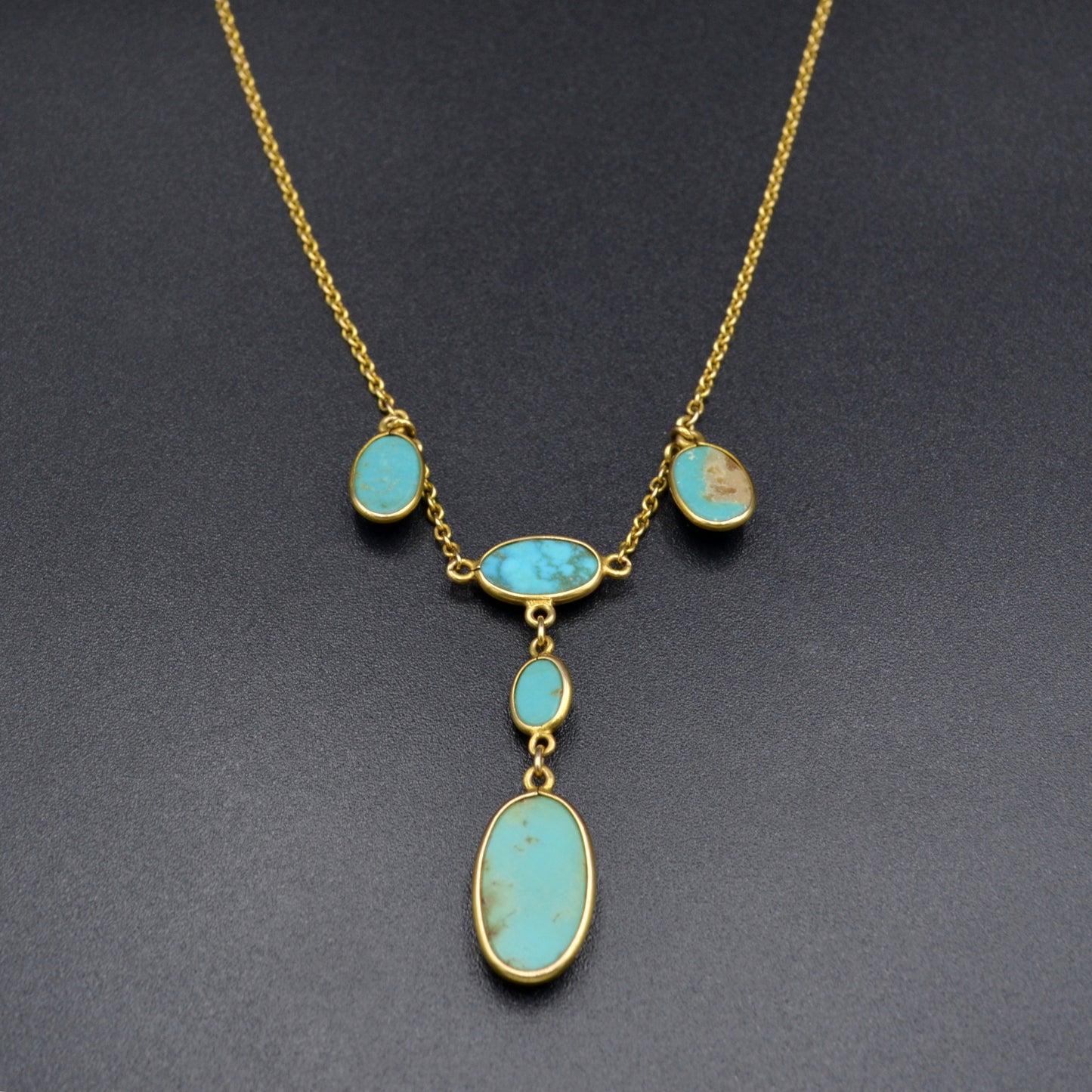 Antique Victorian Turquoise and 10k Gold Necklace