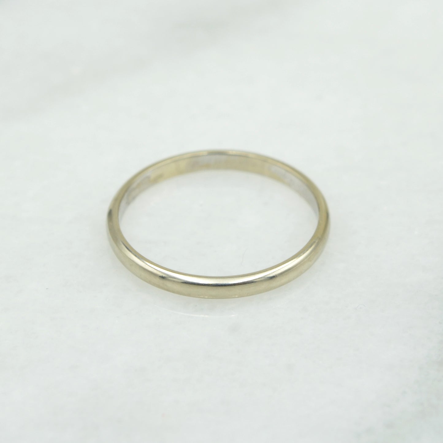 Vintage 14k White Gold Wedding Band
