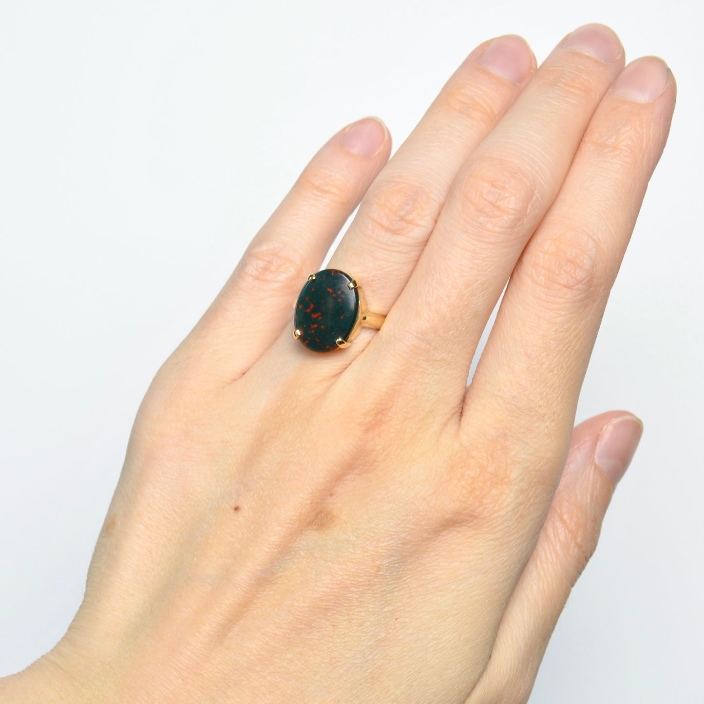 Bloodstone and Gold Ring