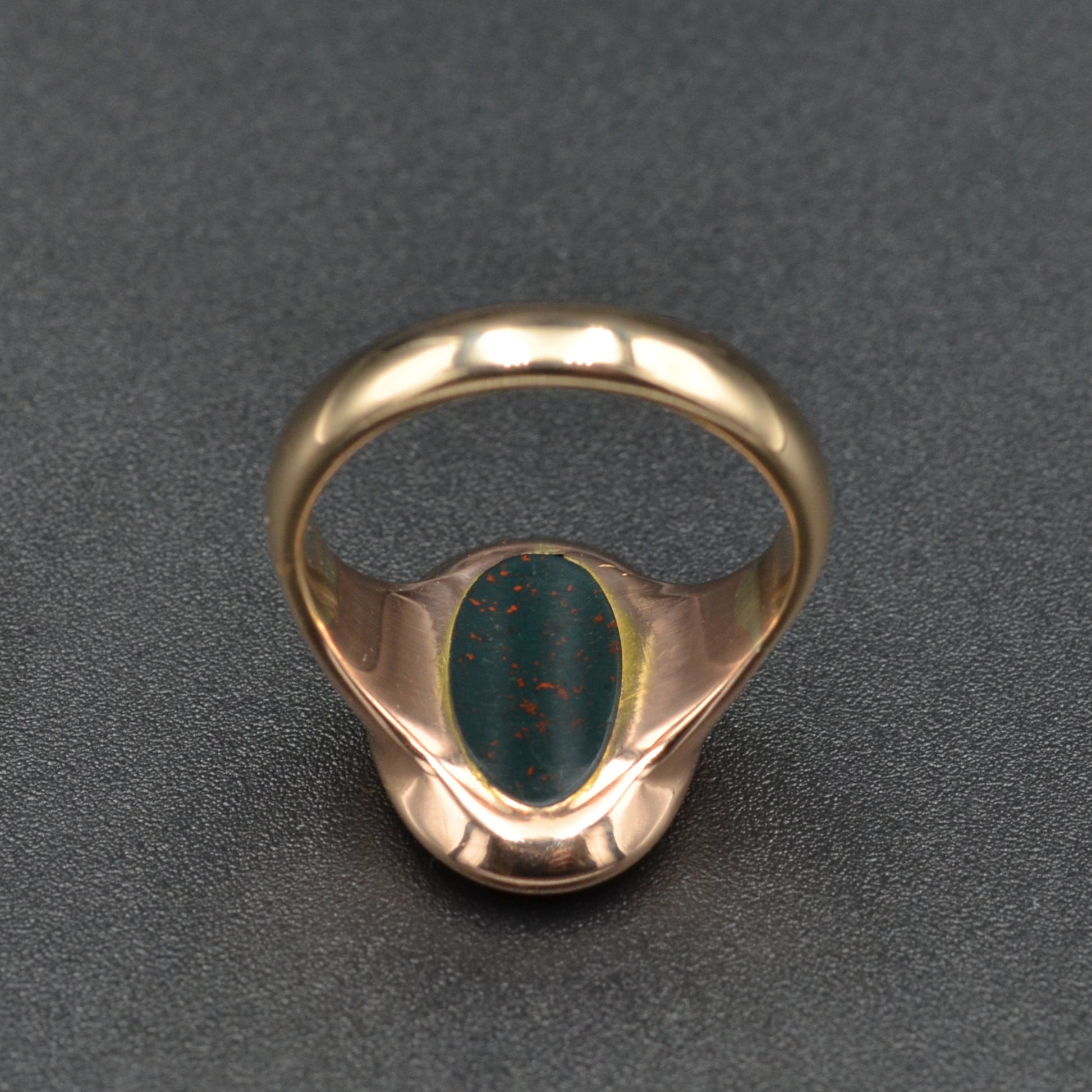 Vintage Bloodstone Intaglio and Gold Ring