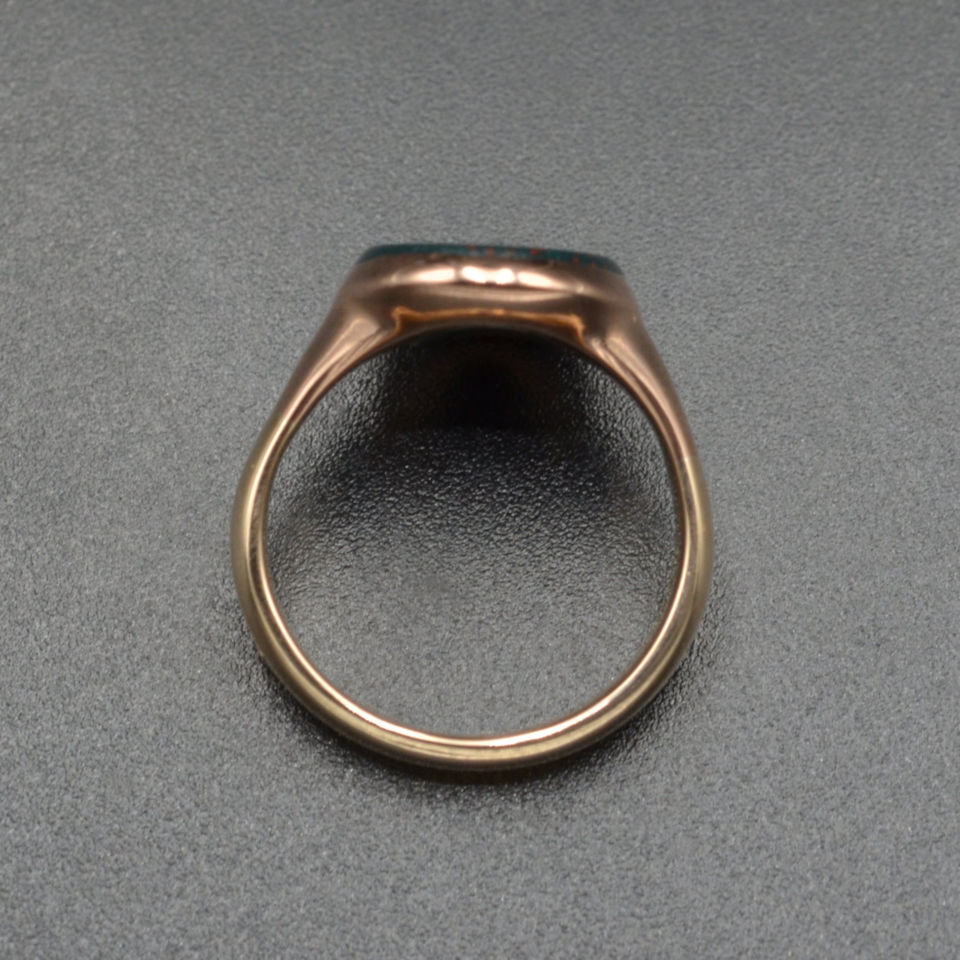 Vintage Bloodstone Intaglio and Gold Ring