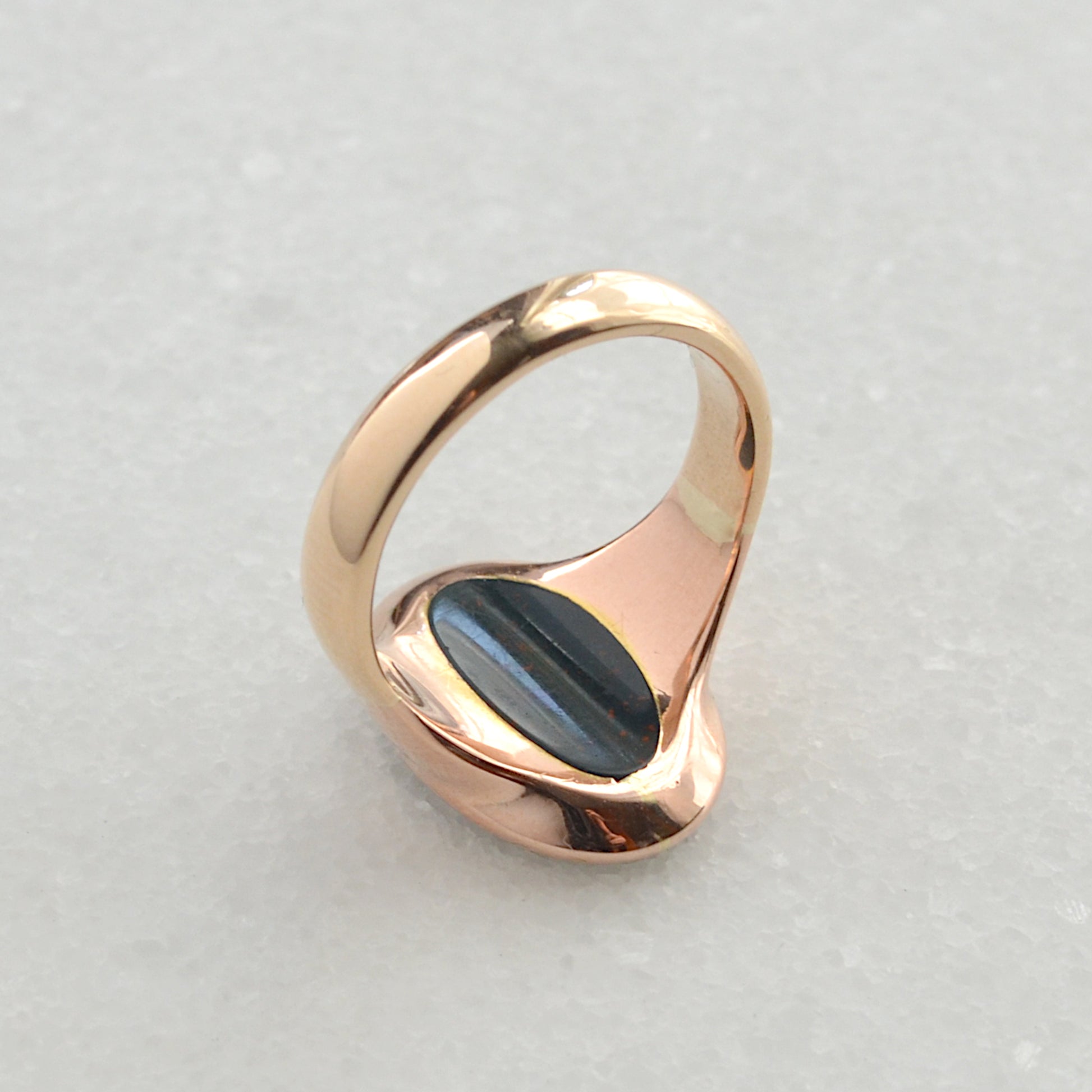 Vintage Bloodstone Intaglio and Gold Ring