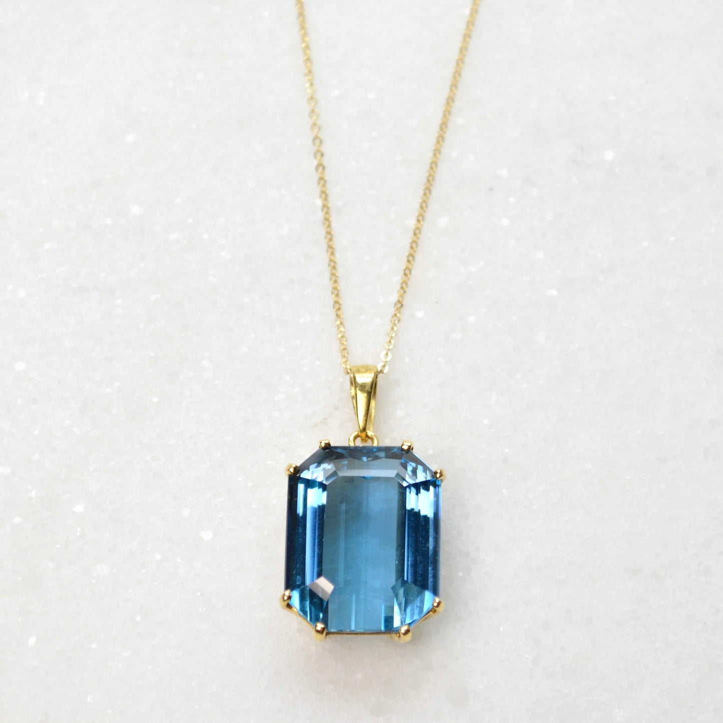Blue Topaz Pendant Necklace