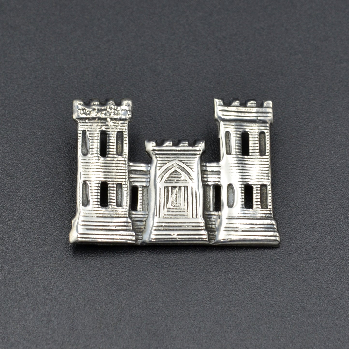 Vintage Sterling Silver Castle Brooch