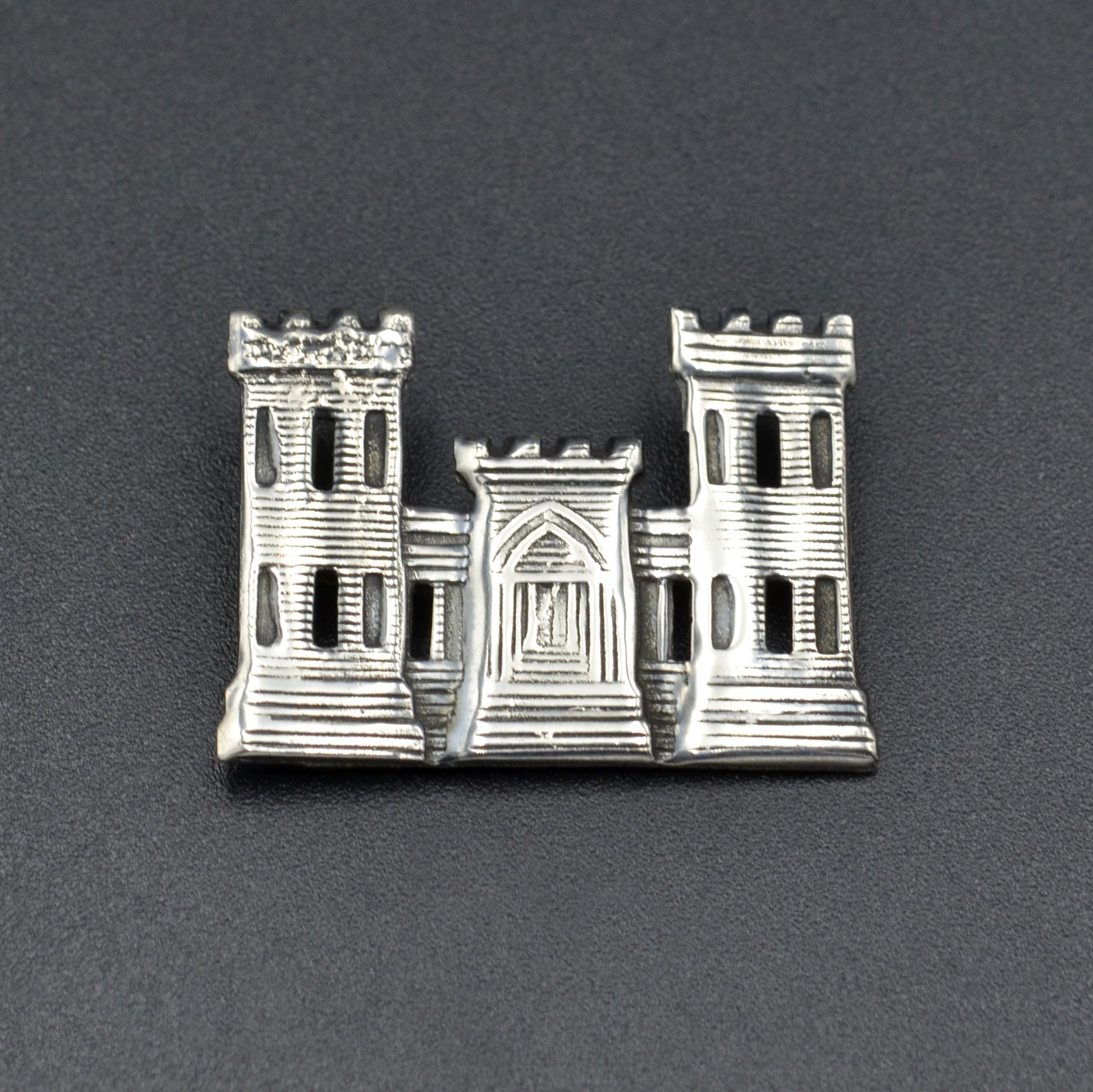 Vintage Sterling Silver Castle Brooch
