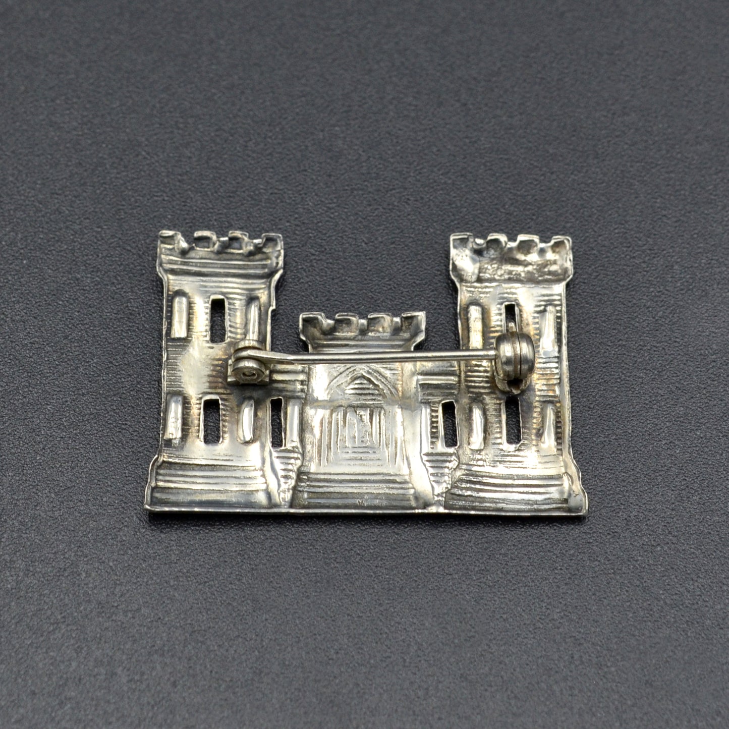 Vintage Sterling Silver Castle Brooch