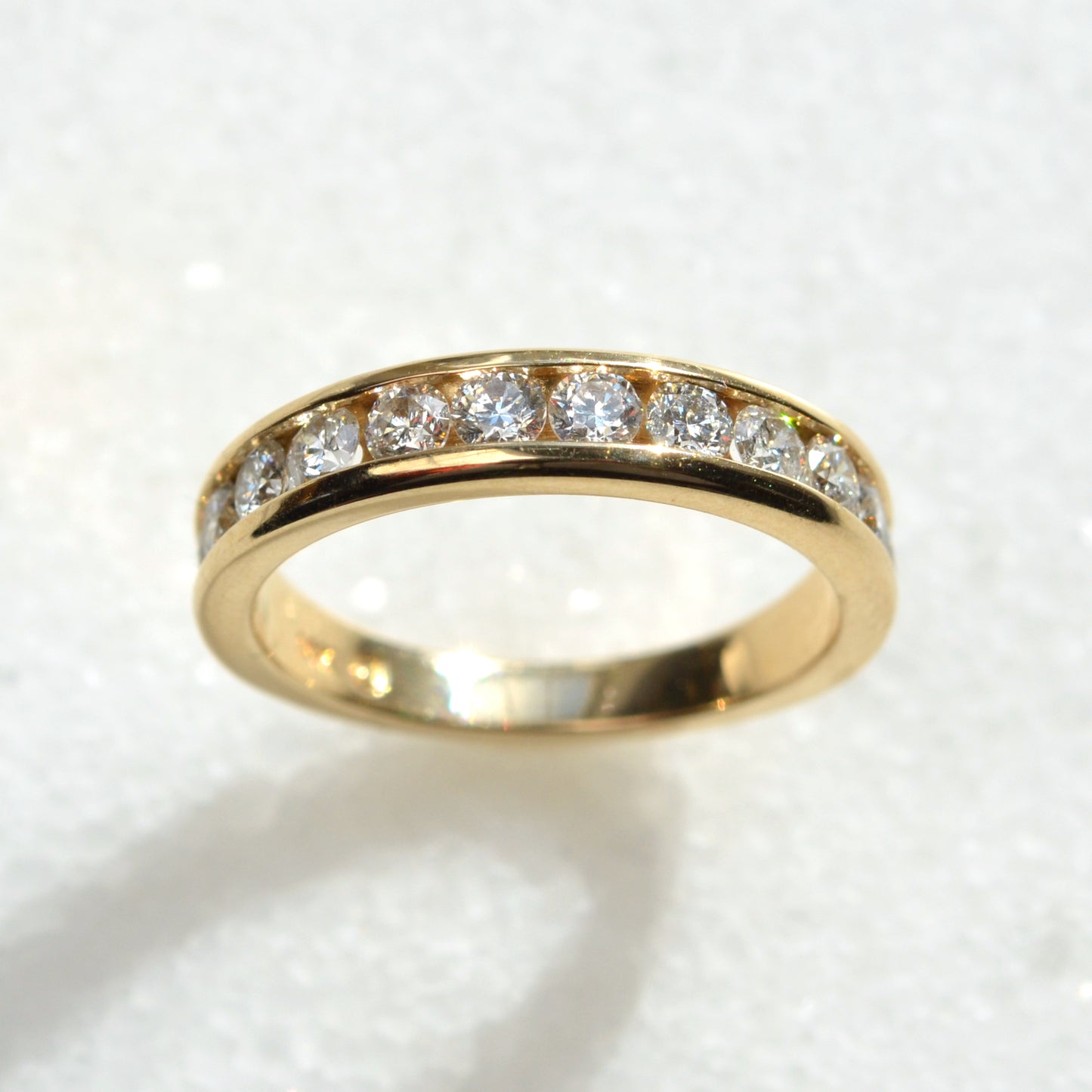 Vintage Channel Set Diamond and 14k Yellow Gold Ring