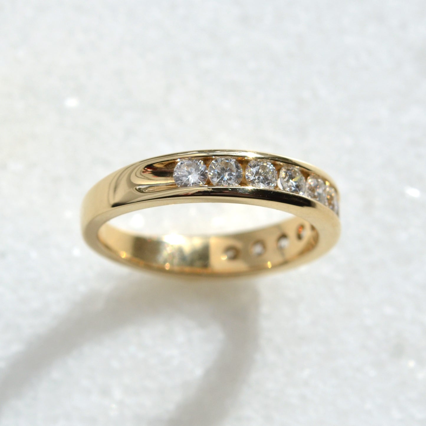 Vintage Channel Set Diamond and 14k Yellow Gold Ring