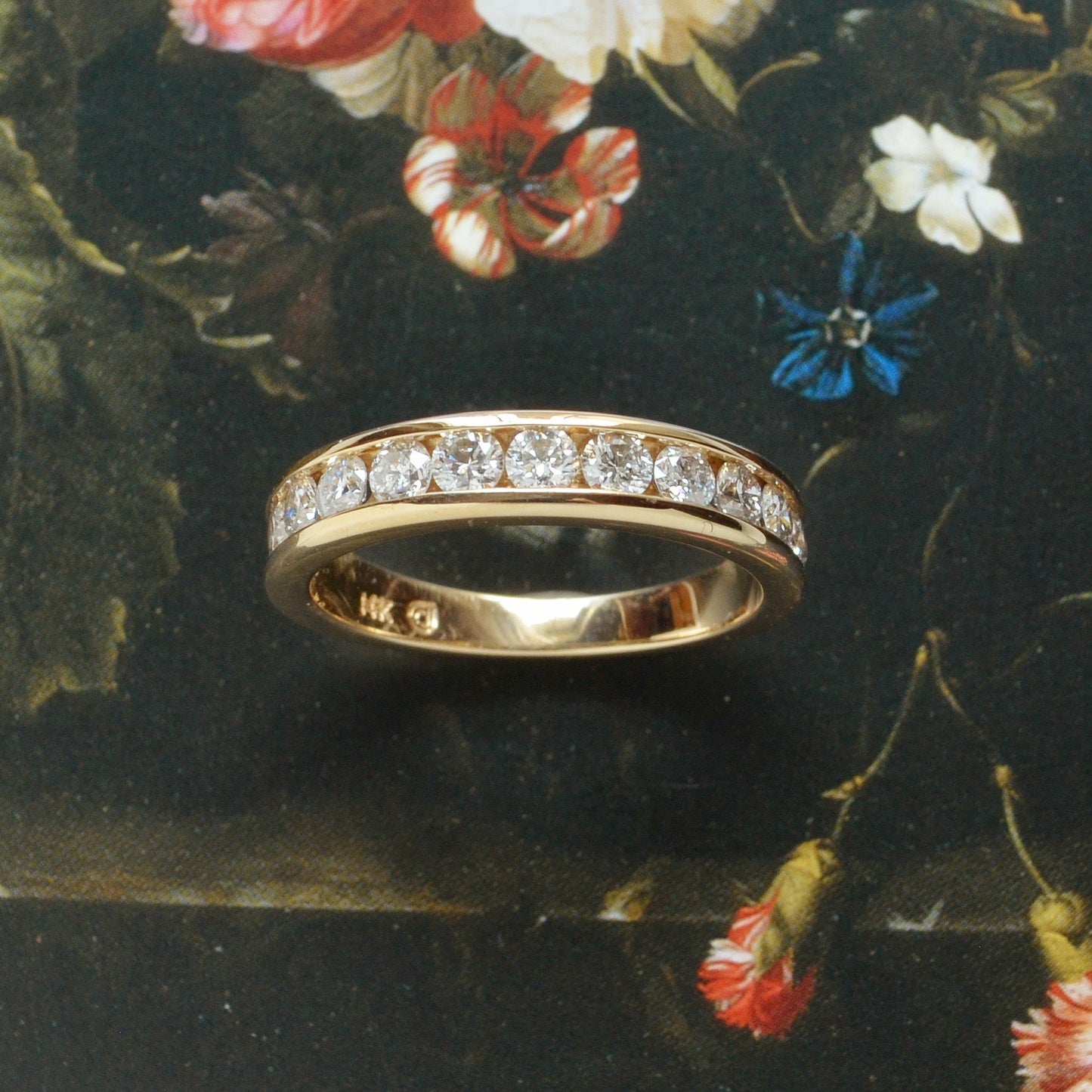 Channel Set Diamond and Gold Ring