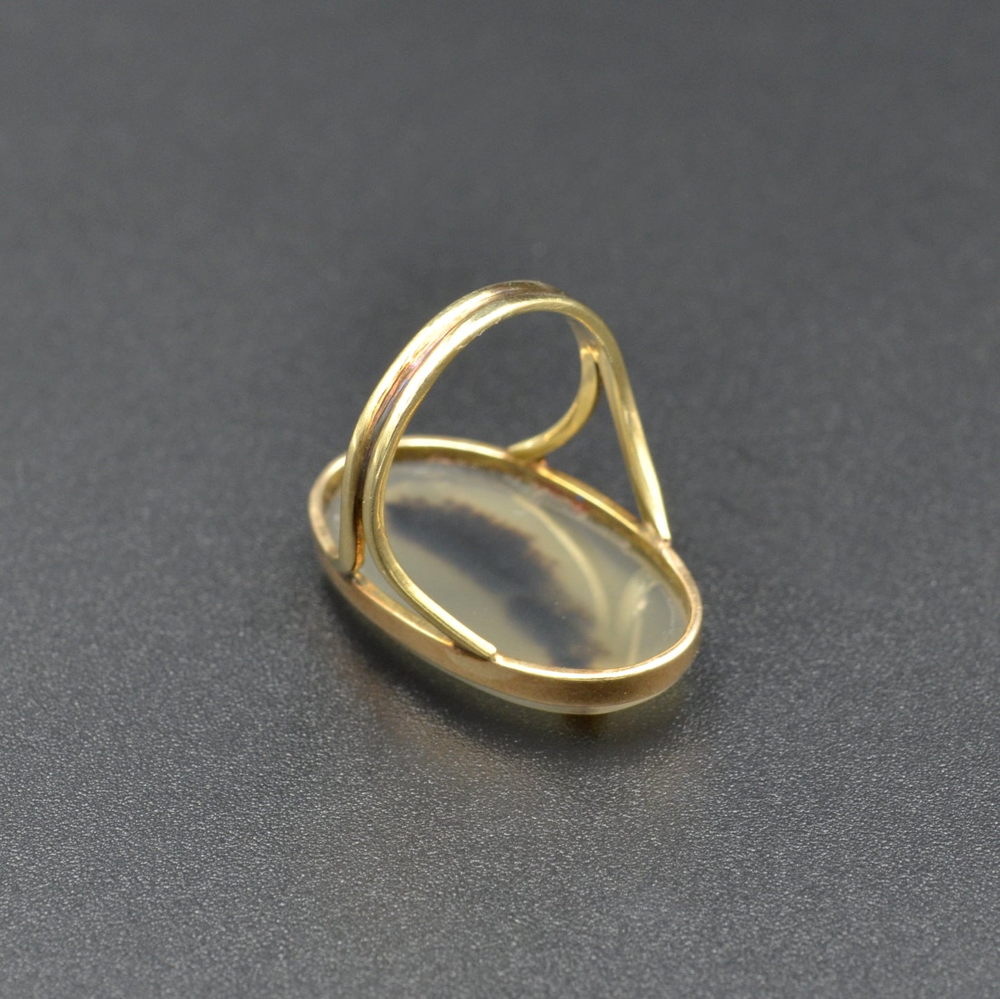 Antique Victorian Dendritic Moss Agate and 14k Gold Ring