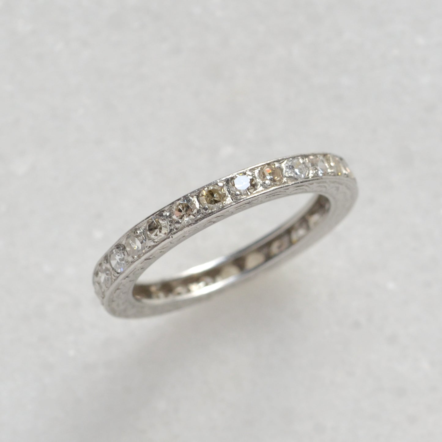 Antique Diamond and Platinum Eternity Ring