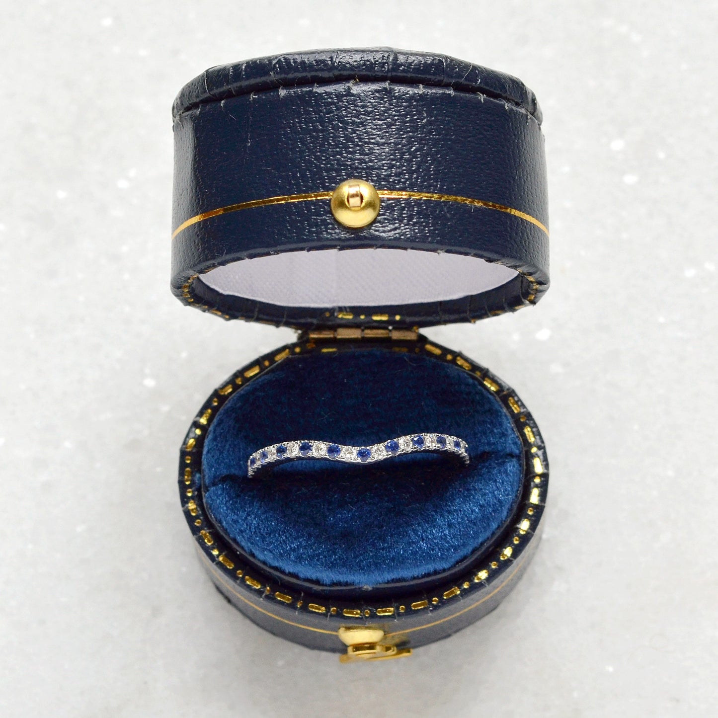 Vera Wang Love Diamond, Sapphire and 14k White Gold Wedding Band
