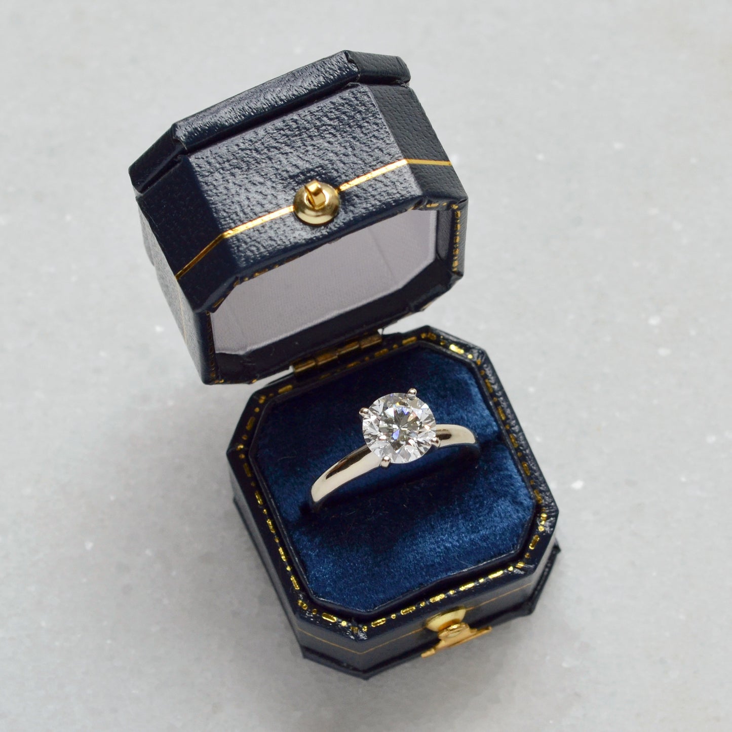 1.45 Carat Diamond and 14k White Gold Engagement Ring